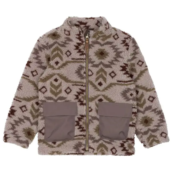 Mikk-Line - Kid's Teddy Mix Jacket AOP - Fleecejacke Gr 104 braun