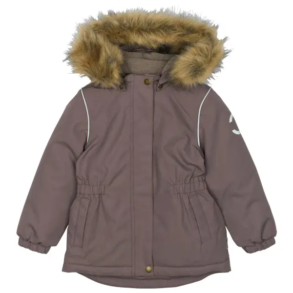 Mikk-Line - Kid's Winter Jacket Waist Solid with Fake Fur - Winterjacke Gr 86 braun