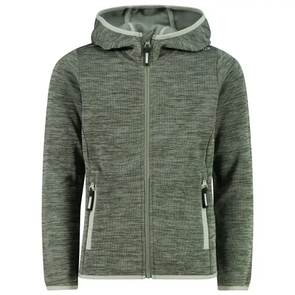 CMP - Girl's Jacquard Knitted Jacket Fix Hood - Fleecejacke Gr 116 oliv