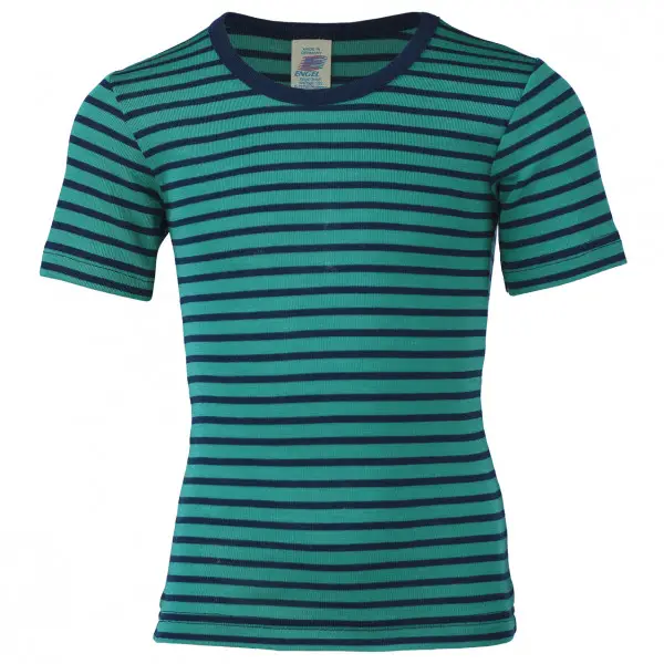 Engel - Kinder Unterhemd S/S - Merinounterwäsche Gr 128 türkis/blau