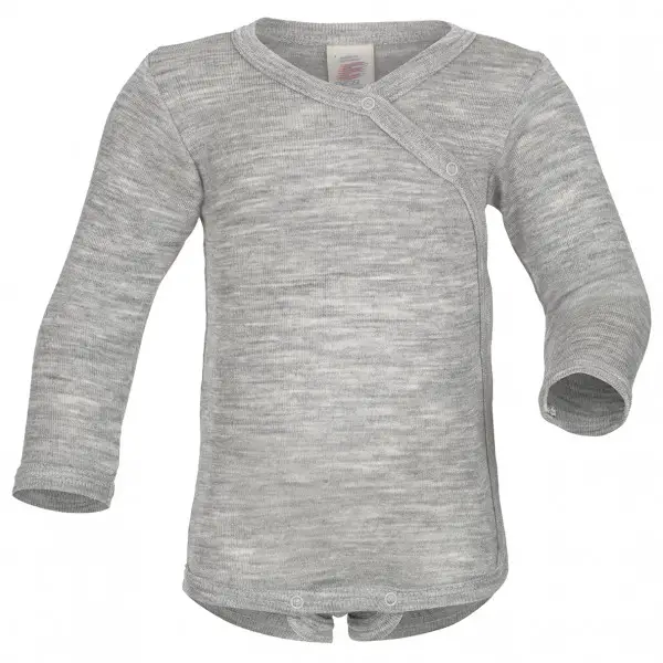 Engel - Kid's Wickelbody L/S - Merinounterwäsche Gr 74/80 grau
