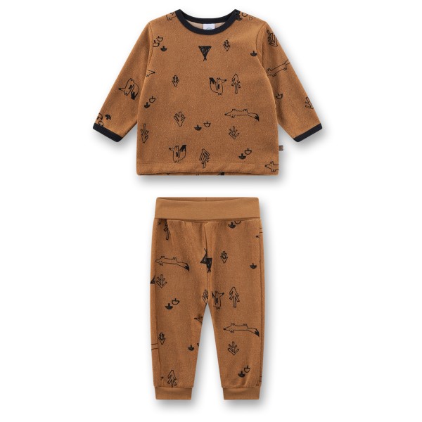 Sanetta - Kid's Pyjama Long AOP 22185 - Schlafanzug Gr 74 braun