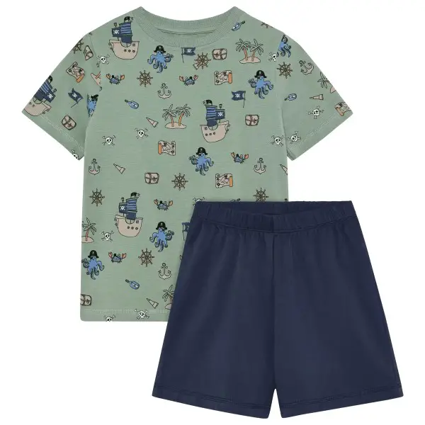 Minymo - Kid's Nightset S/S AOP 134261 - Alltagsunterwäsche Gr 104 blau