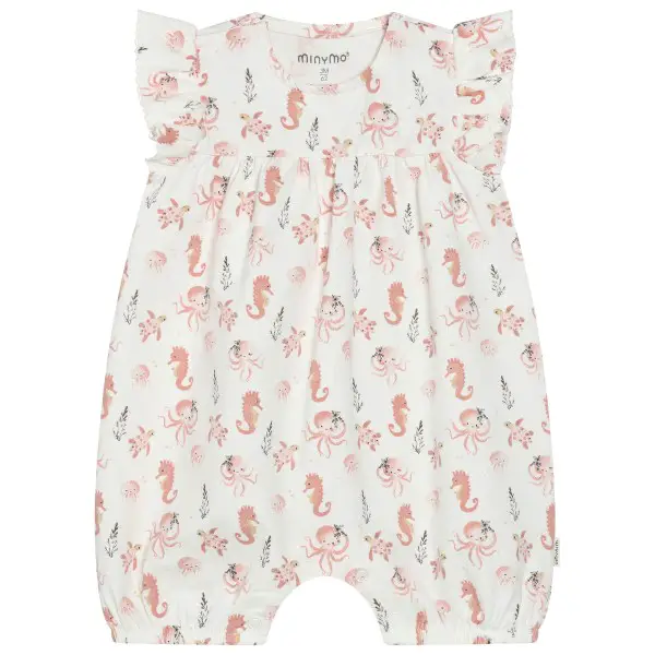Minymo - Kid's Suit S/S AOP - Body Gr 62 weiß
