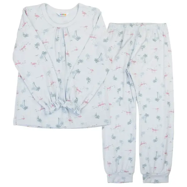 Joha - Girl's Pyjamas - Schlafanzug Gr 120 grau/weiß