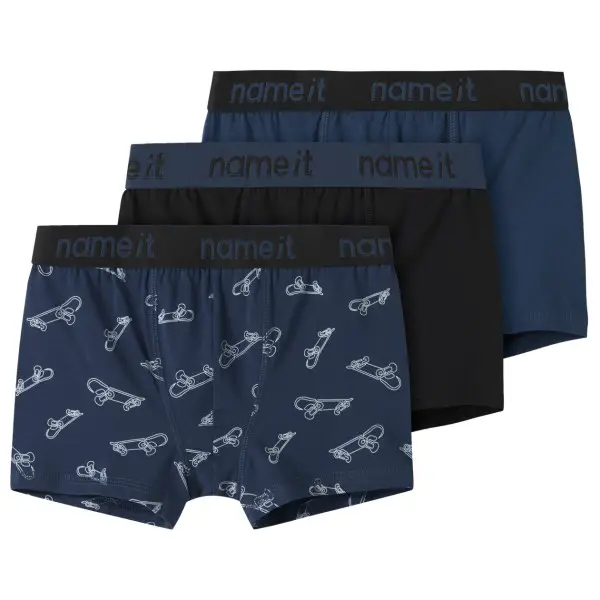 Name it - Kid's NKMBoxer Titan Skater 3-Pack - Unterhose Gr 116 blau