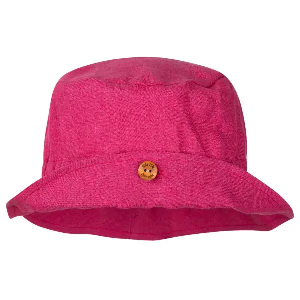 Pure Pure - Kid's Schlapphut Leinen mit Knopf - Hut Gr 47-49 cm - 47-49 cm rosa
