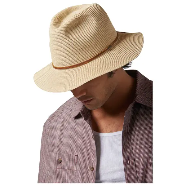 Brixton - Wesley Straw Packable Fedora - Hut Gr L - 60 cm braun