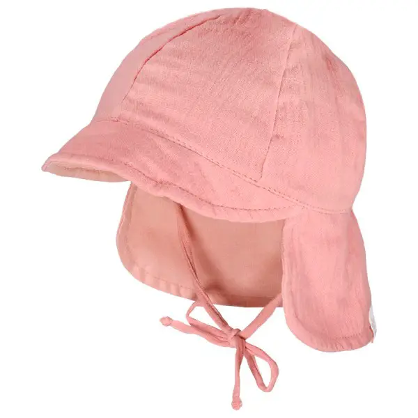 maximo - Baby's Schildmütze Band Musselinstoff Nackenschutz - Cap Gr 47 cm rosa