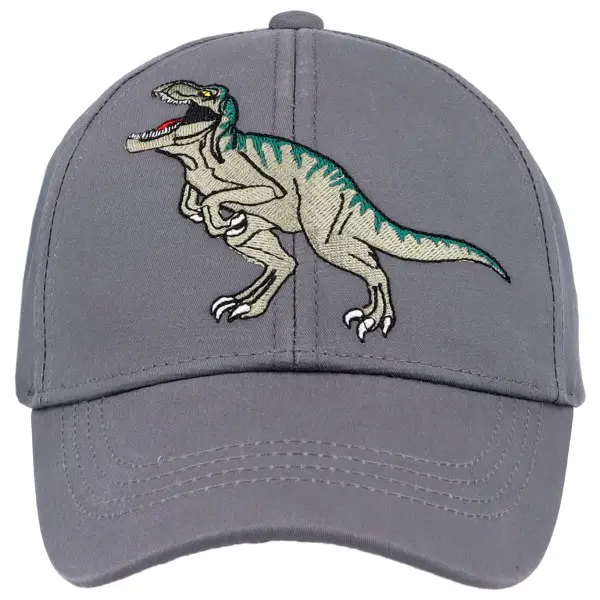 maximo - Boy's Cap Dino Stickerei Klettverschluss - Cap Gr 49-51 cm grau