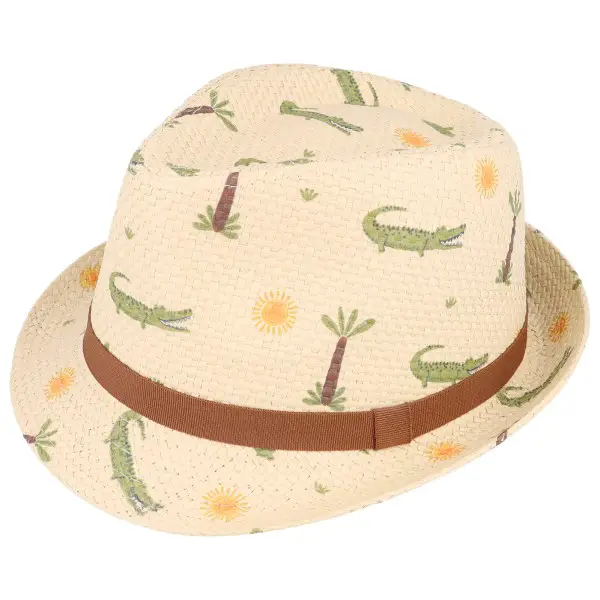 maximo - Boy's Trilby Alligator - Hut Gr 53 cm beige