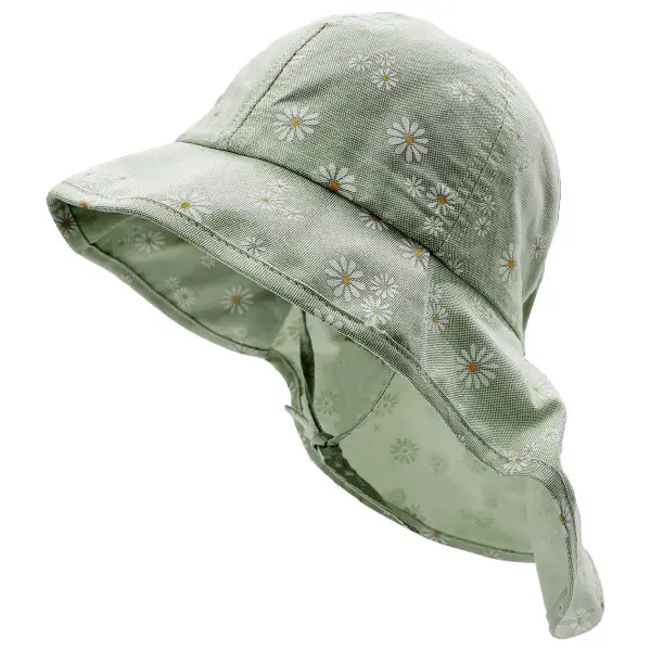 maximo - Kid's Mini Girl-Flapper Nackenschutz Bindeband - Hut Gr 51 cm oliv