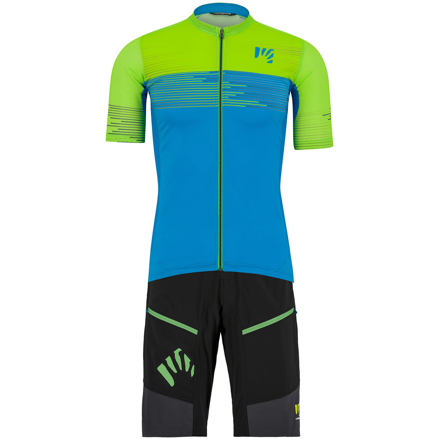 Set (Radtrikot + Radhose) KARPOS Green Fire Set (2 Teile), für Herren