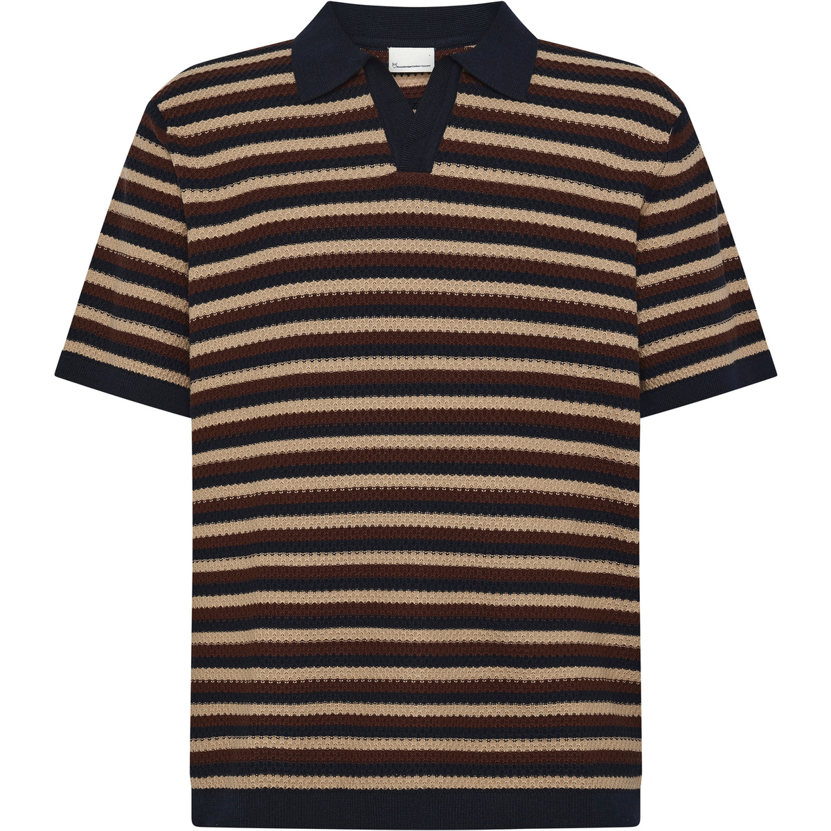 KnowledgeCotton Apparel Herren Striped Knitted Polo T-Shirt