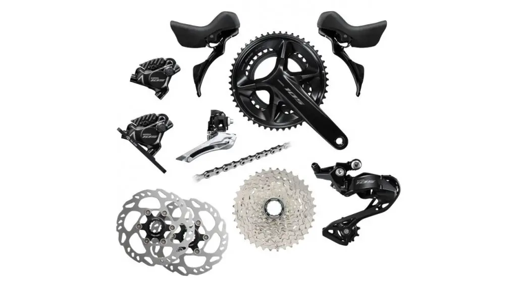 Shimano 105 R7120 Disc Gruppe 12-fach 50/34 Zähne 165mm 11-34 Zähne 160/140mm (BULK)