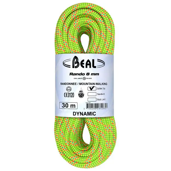 Beal - Rando Golden Dry 8 mm - Zwillingsseil Gr 20 m bunt