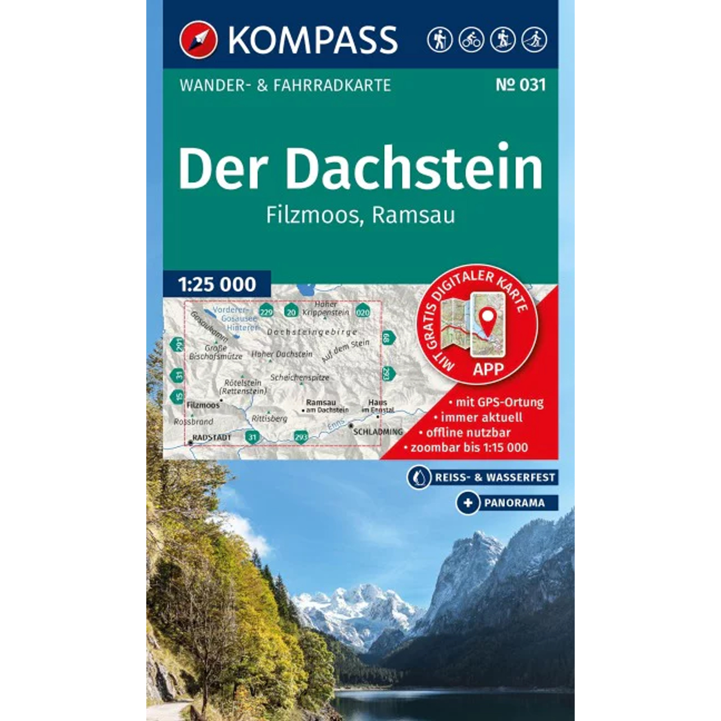Kompass Verlag WK 031 Der Dachstein - Ramsau, Filzmoos
