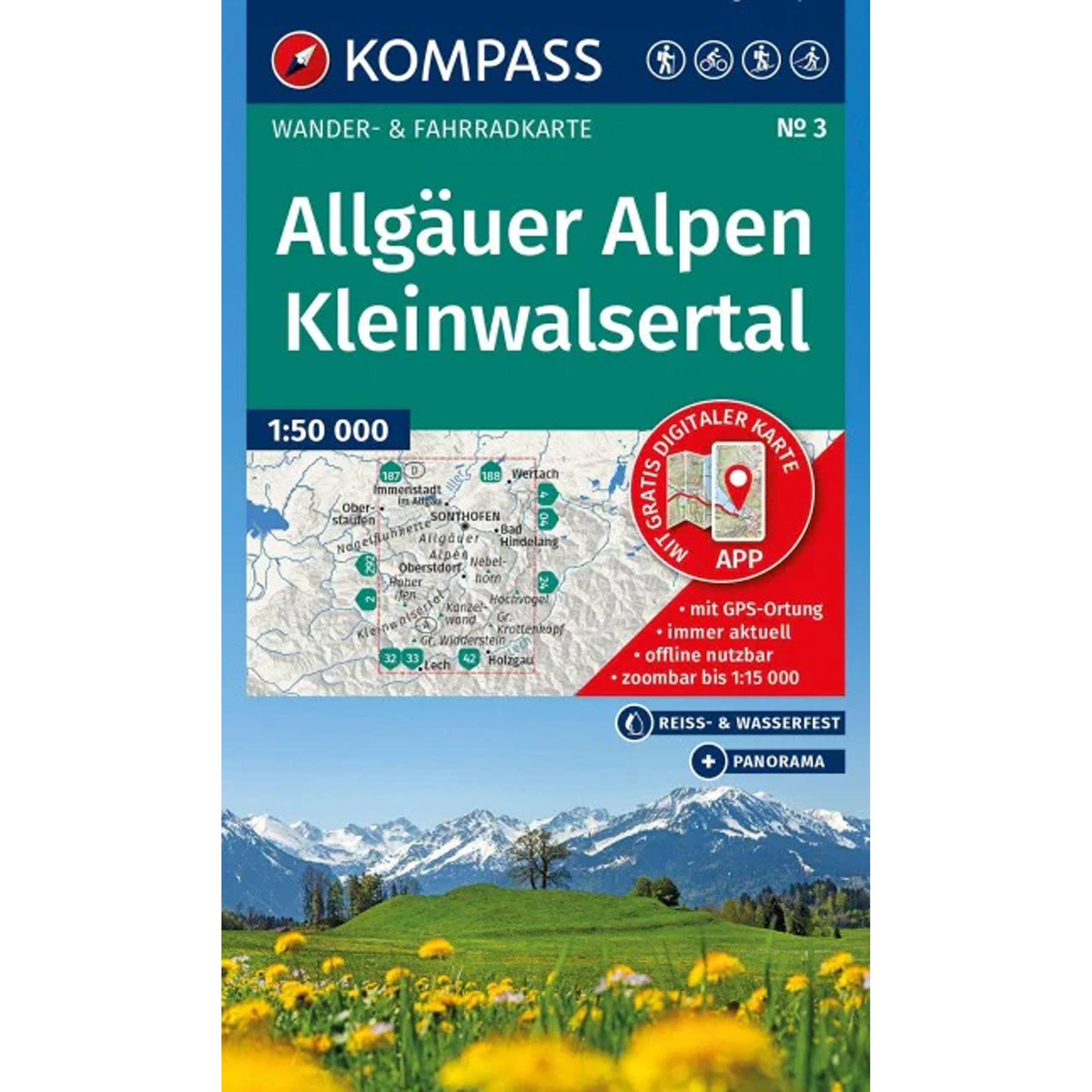 Kompass Verlag WK 3 Allgäuer Alpen, Kleinwalsertal