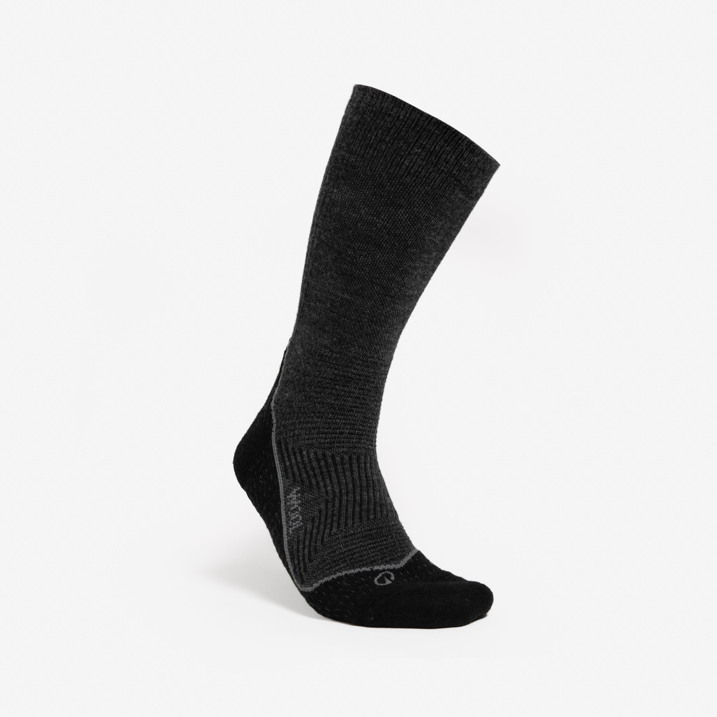 Wintersocken Damen/Herren hoch Wolle Trekking - Trek 900 grau/schwarz