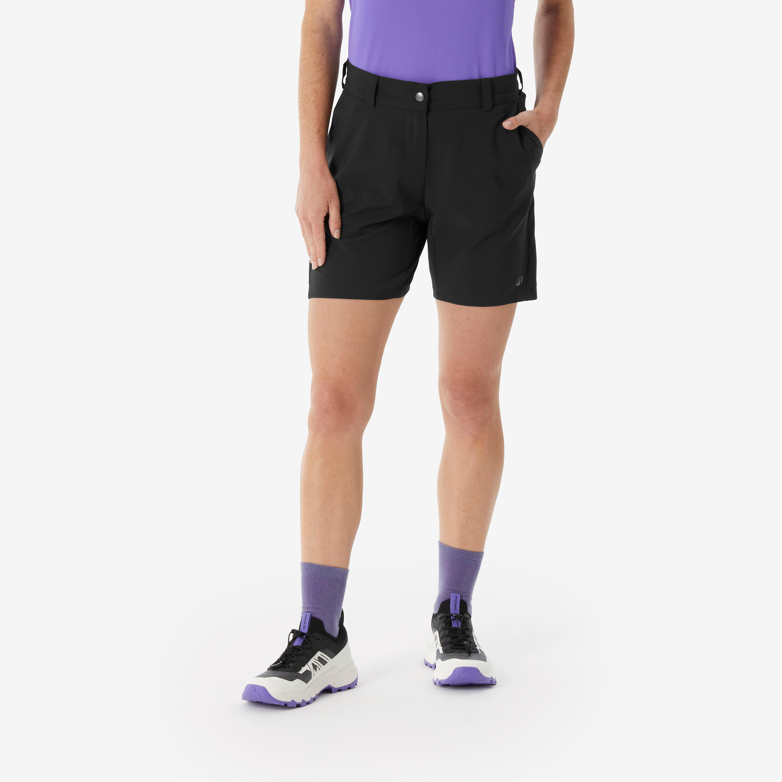 Wandershorts Damen - MH100 Essential schwarz