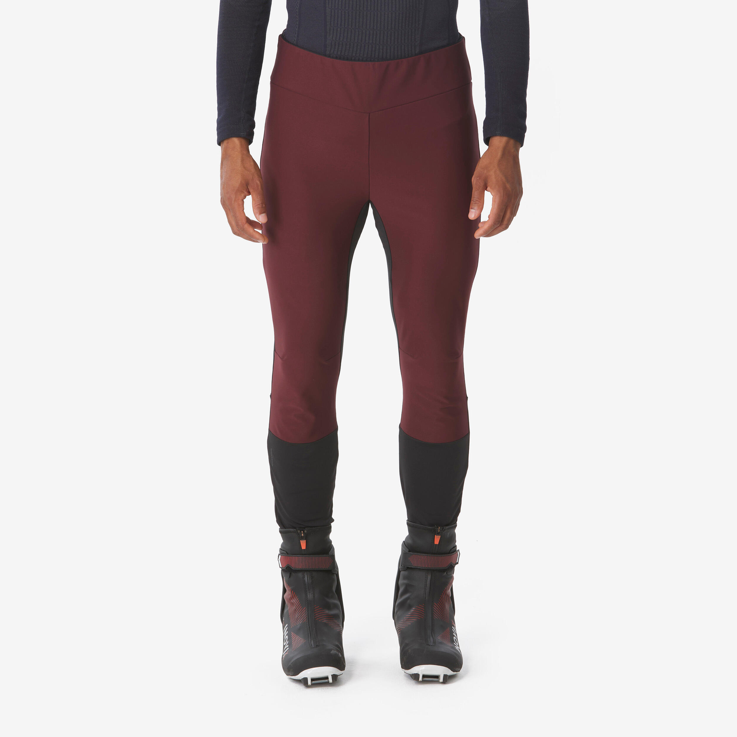 Langlaufhose Tights Herren winddicht - 500 bordeaux