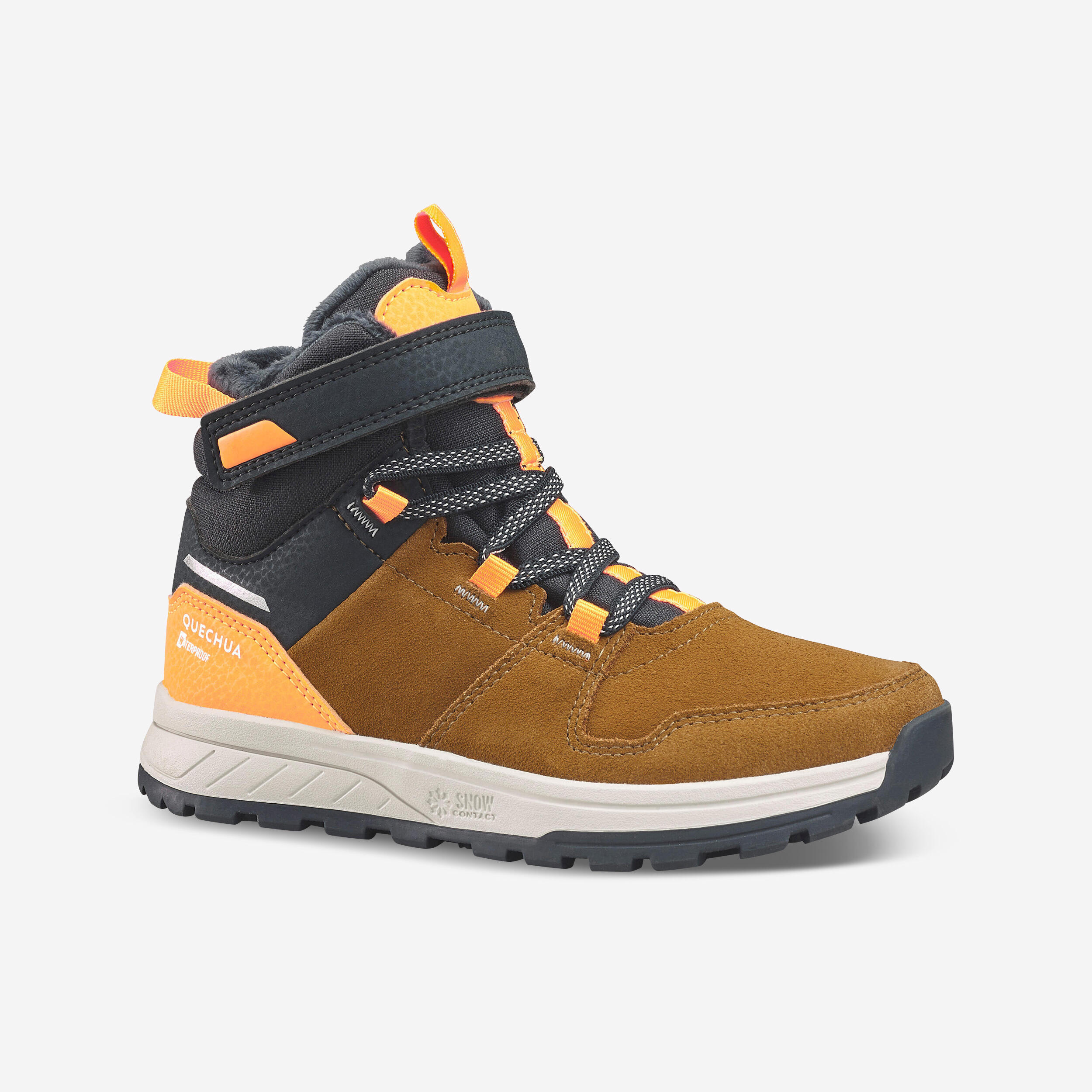 Winterschuhe Kinder Gr. 24–34 Klett warm wasserdicht Wandern - SH500 orange