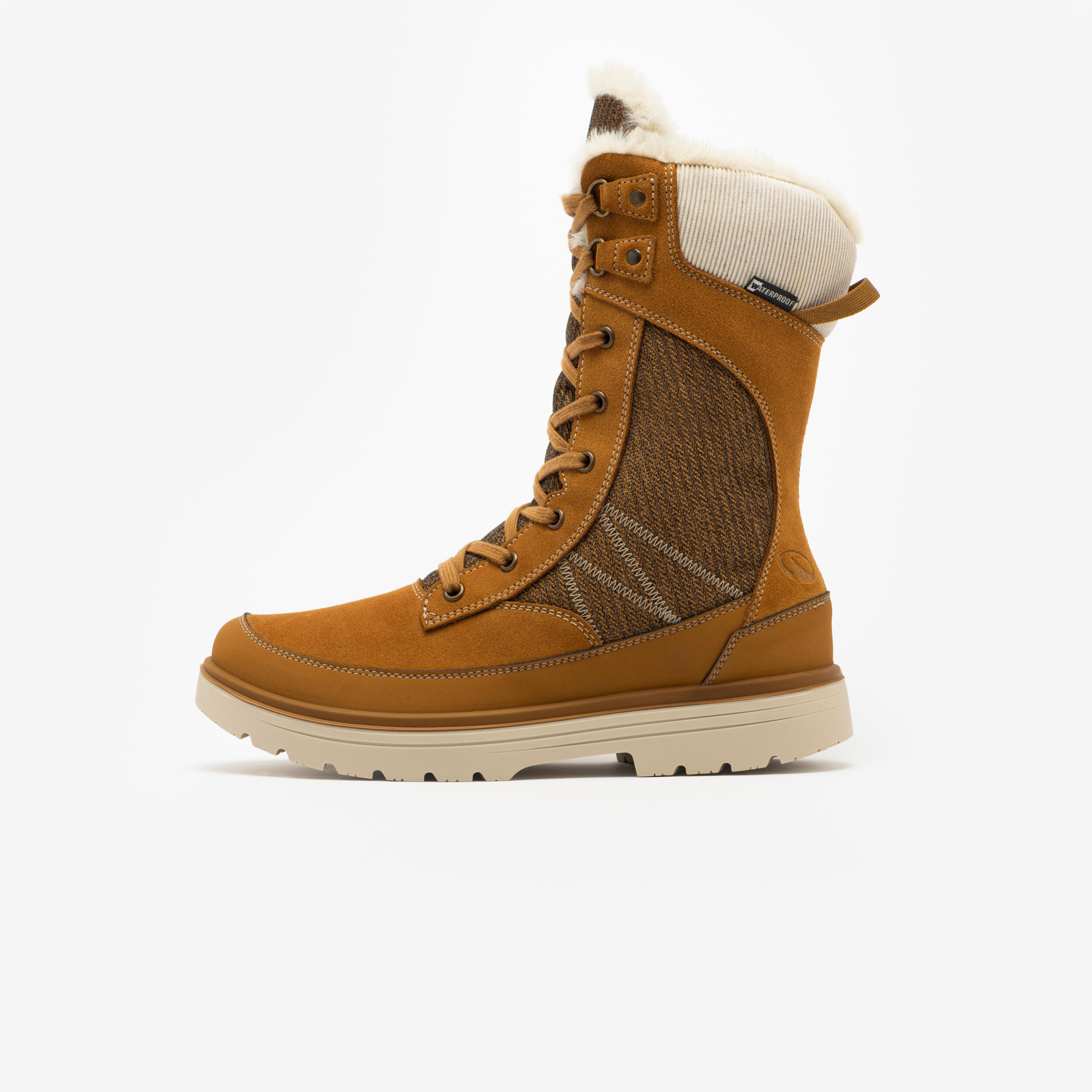 Winterstiefel Damen Leder warm wasserdicht Wandern - NH900 braun