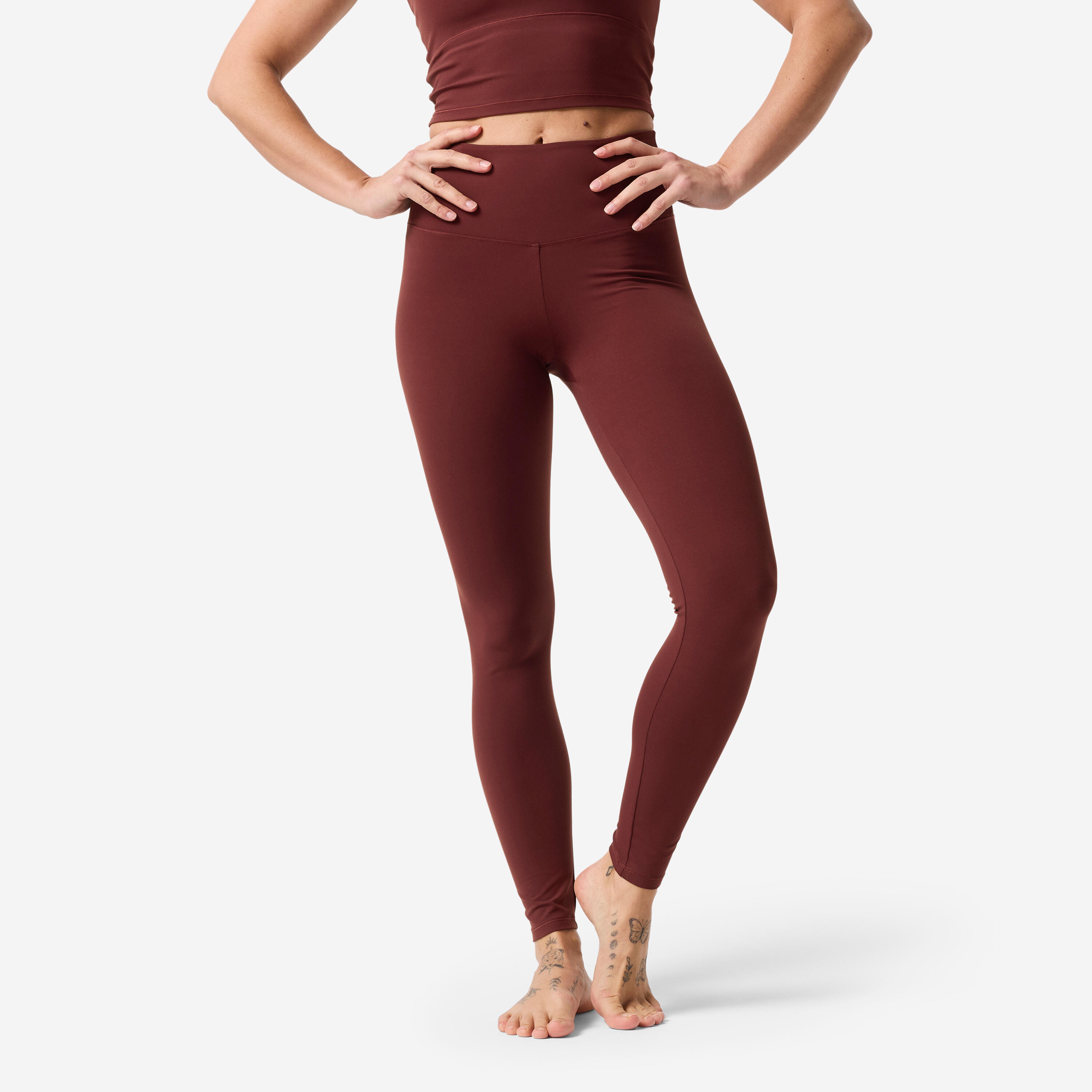 Leggings Yoga Pilates Damen weich - bordeaux