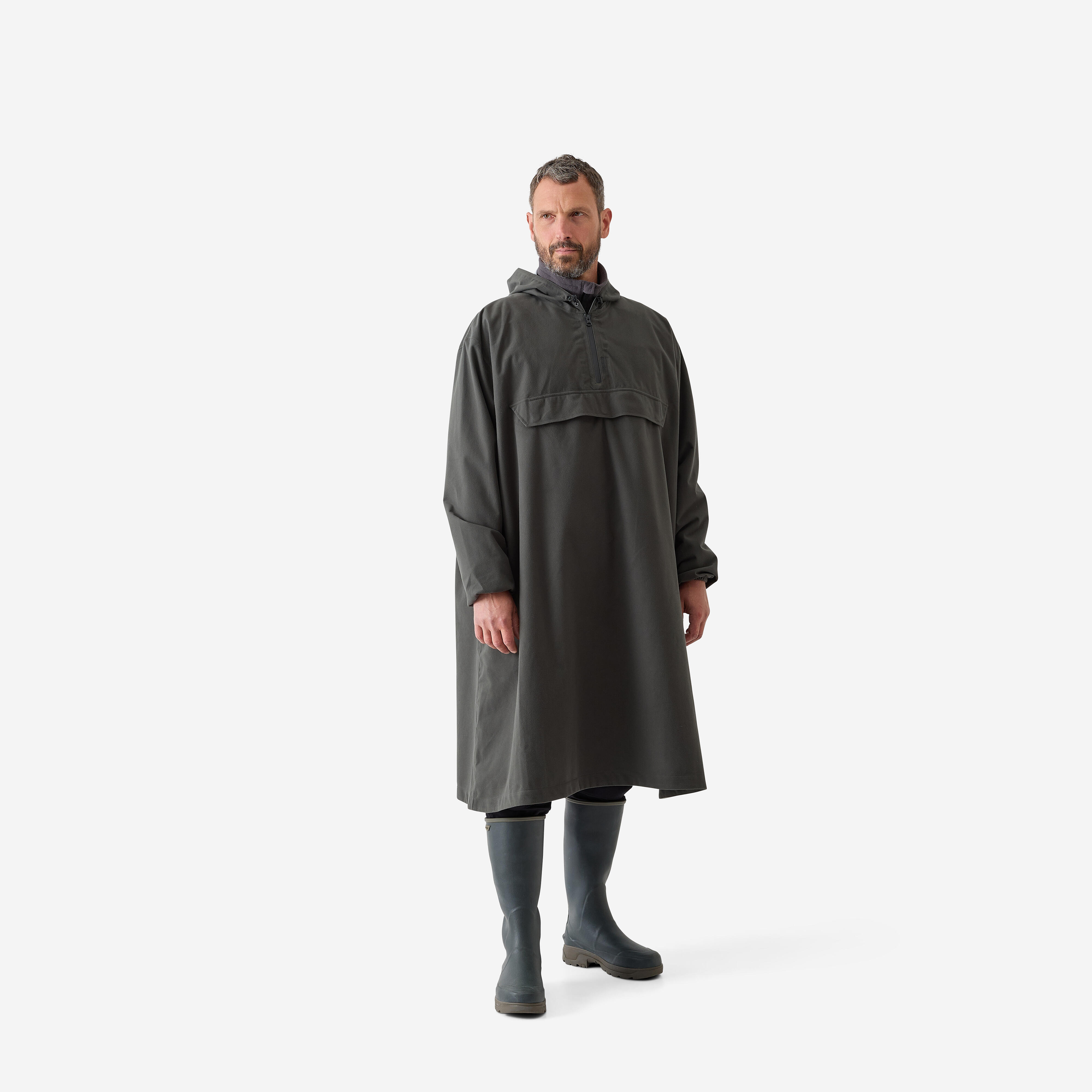Jagd-Poncho wasserdicht geräuscharm grün