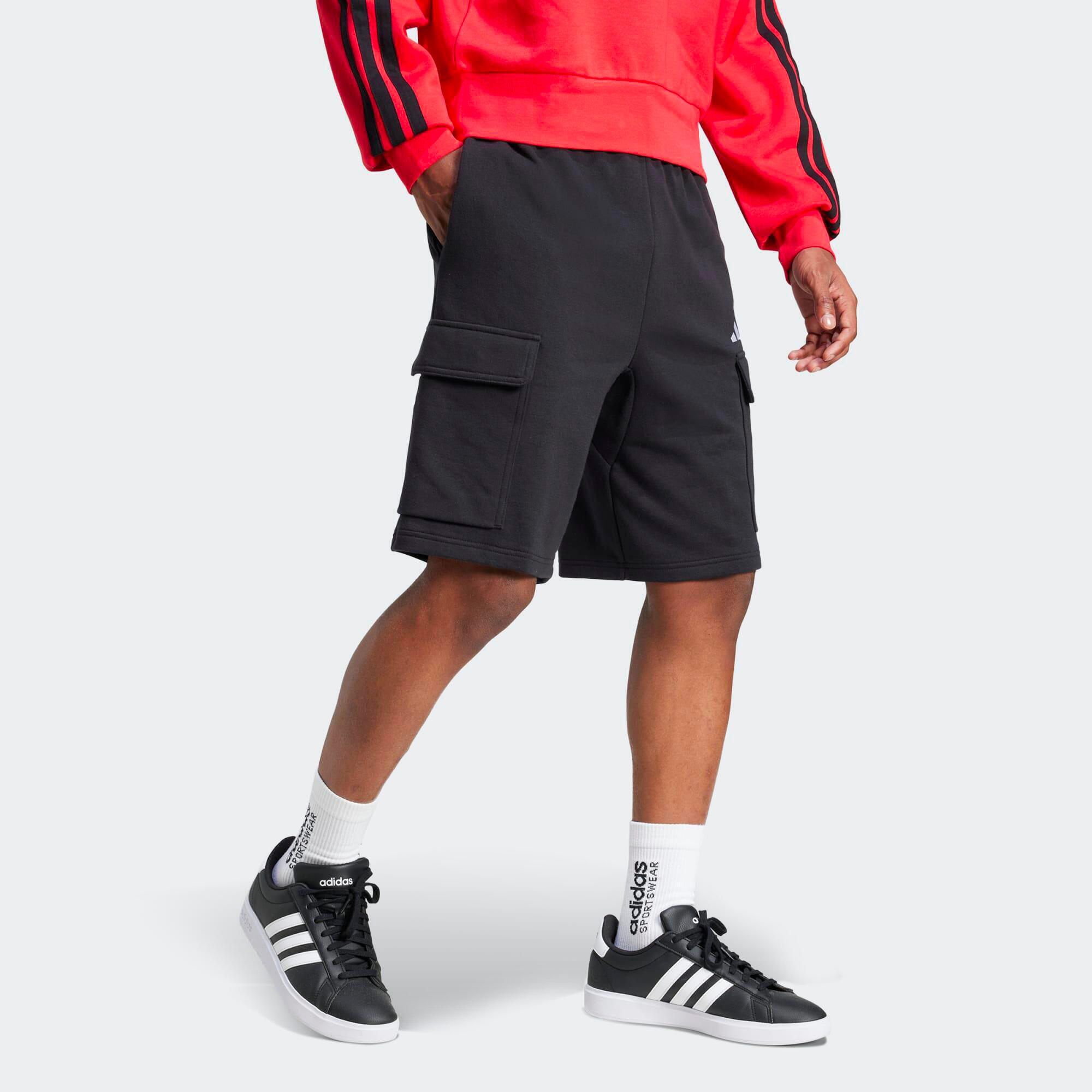ADIDAS Shorts Herren Baumwolle - schwarz