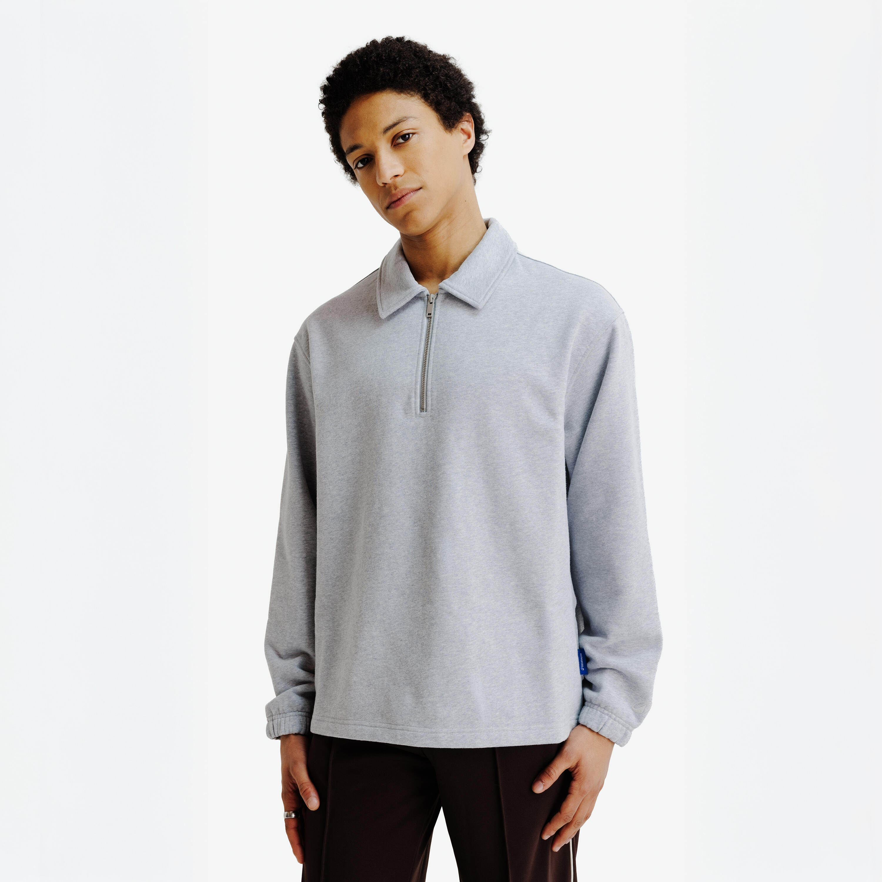 Polo-Sweatshirt Herren Relaxed - Heritage grau