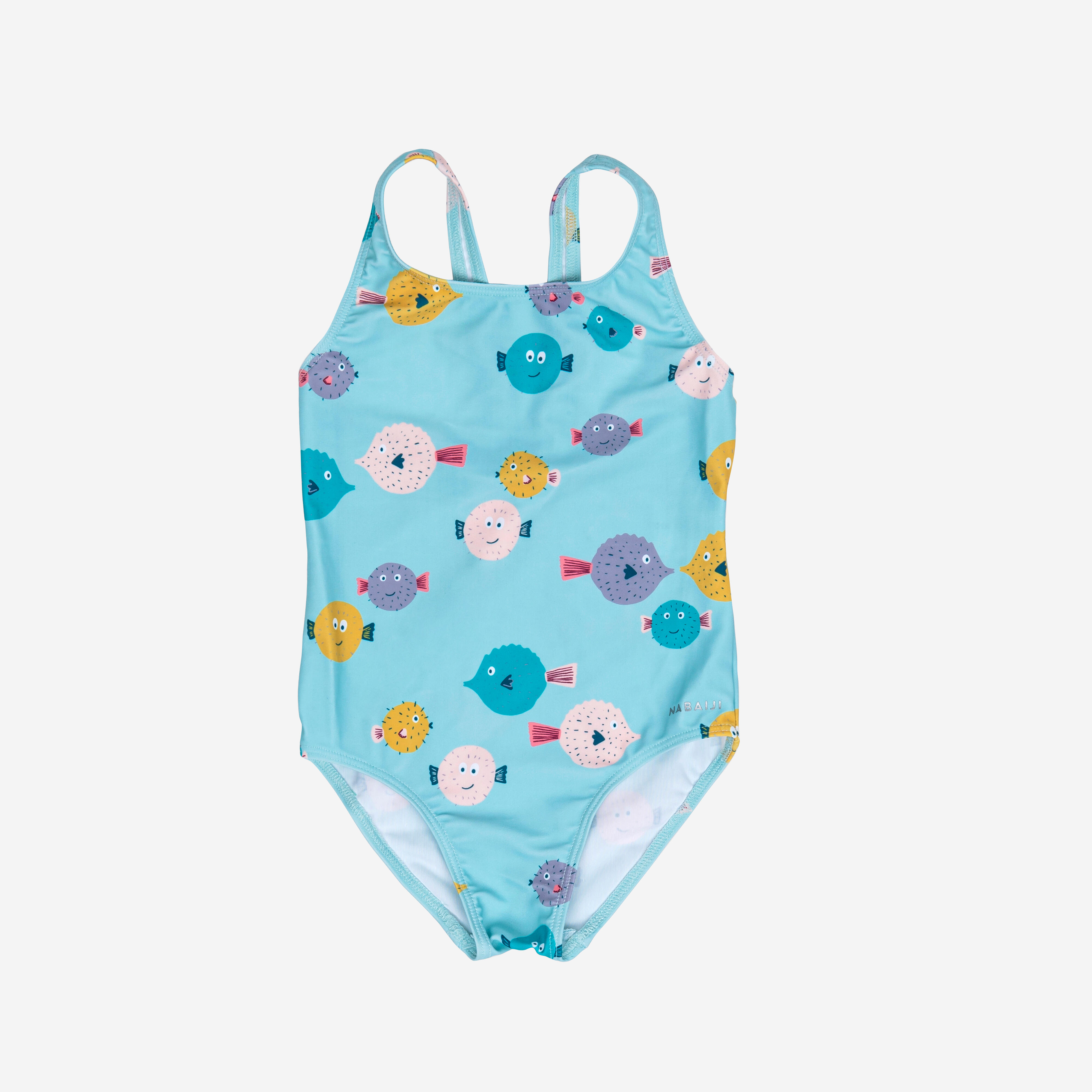 Badeanzug Baby/Mädchen - Fische blau