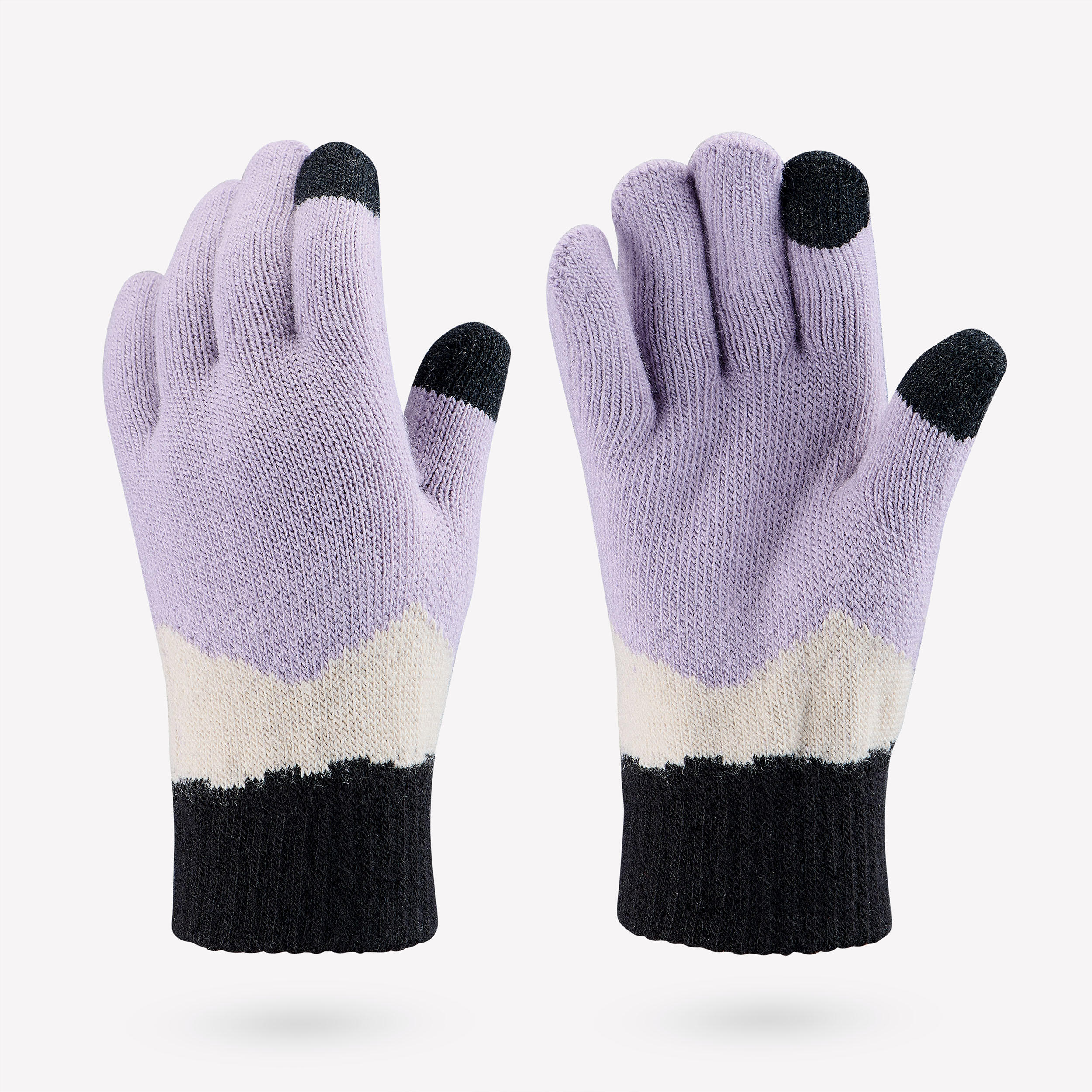 Handschuhe Kinder 4–14 Jahre touchscreenfähig Strickware - Hike100 violett