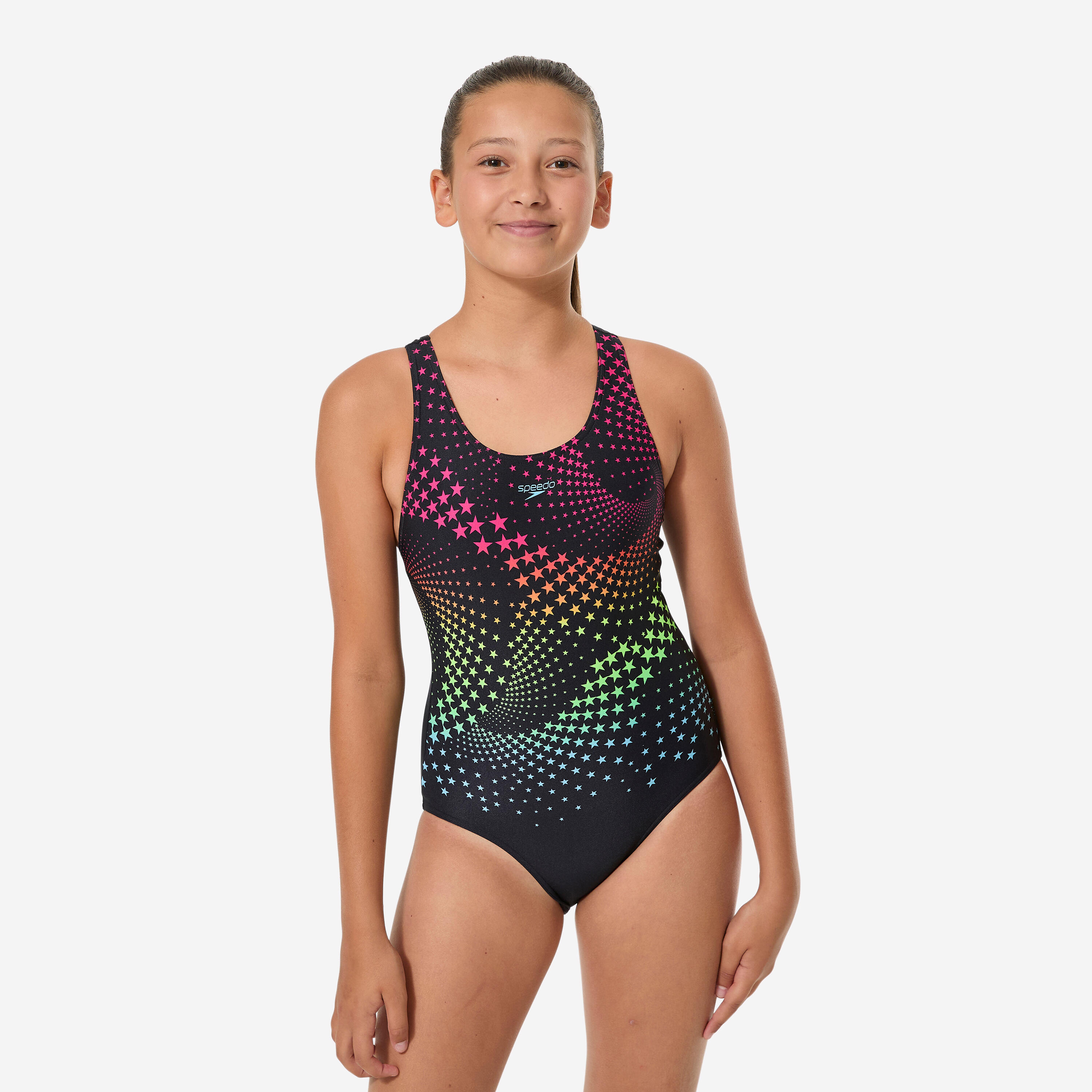 Badeanzug Mädchen Speedo - Splashback Sterne schwarz