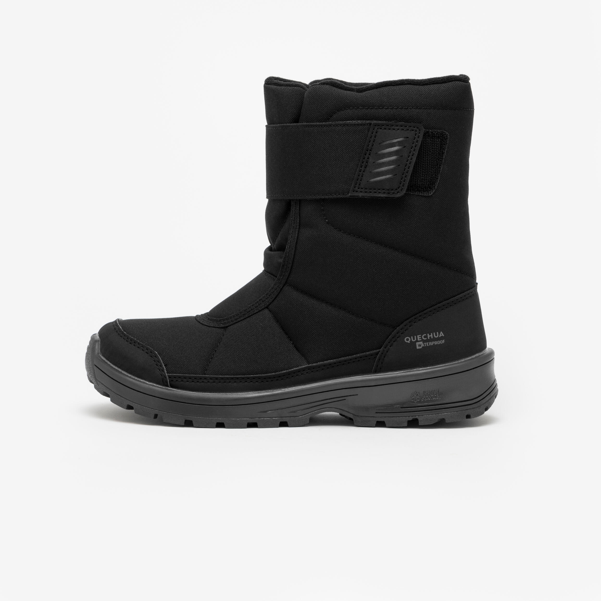 Winterstiefel Kinder Gr. 24–38 Klett warm wasserdicht Wandern - SH100 schwarz