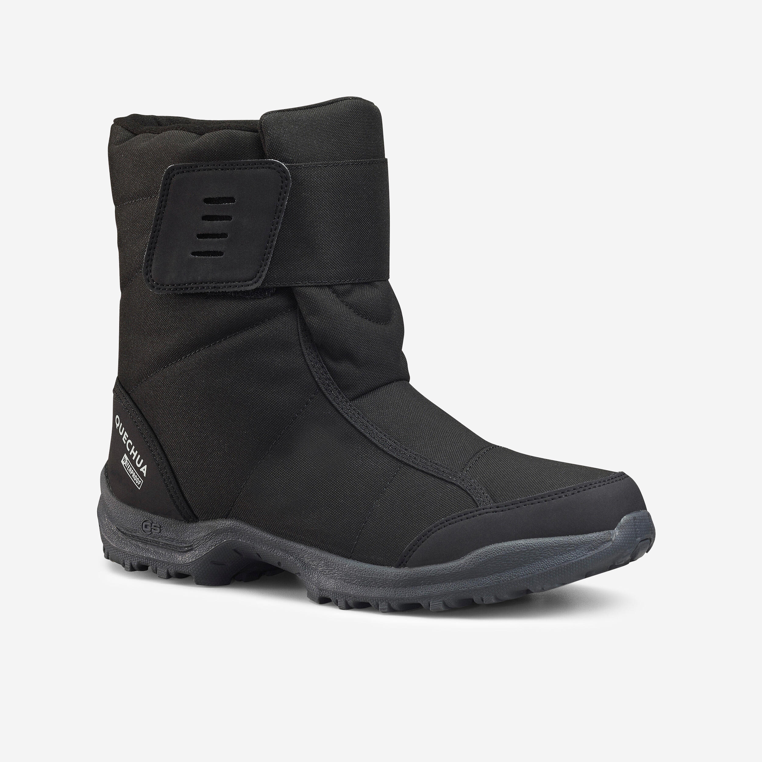 Winterstiefel Herren warm wasserdicht Klett Winterwandern - NH100 schwarz
