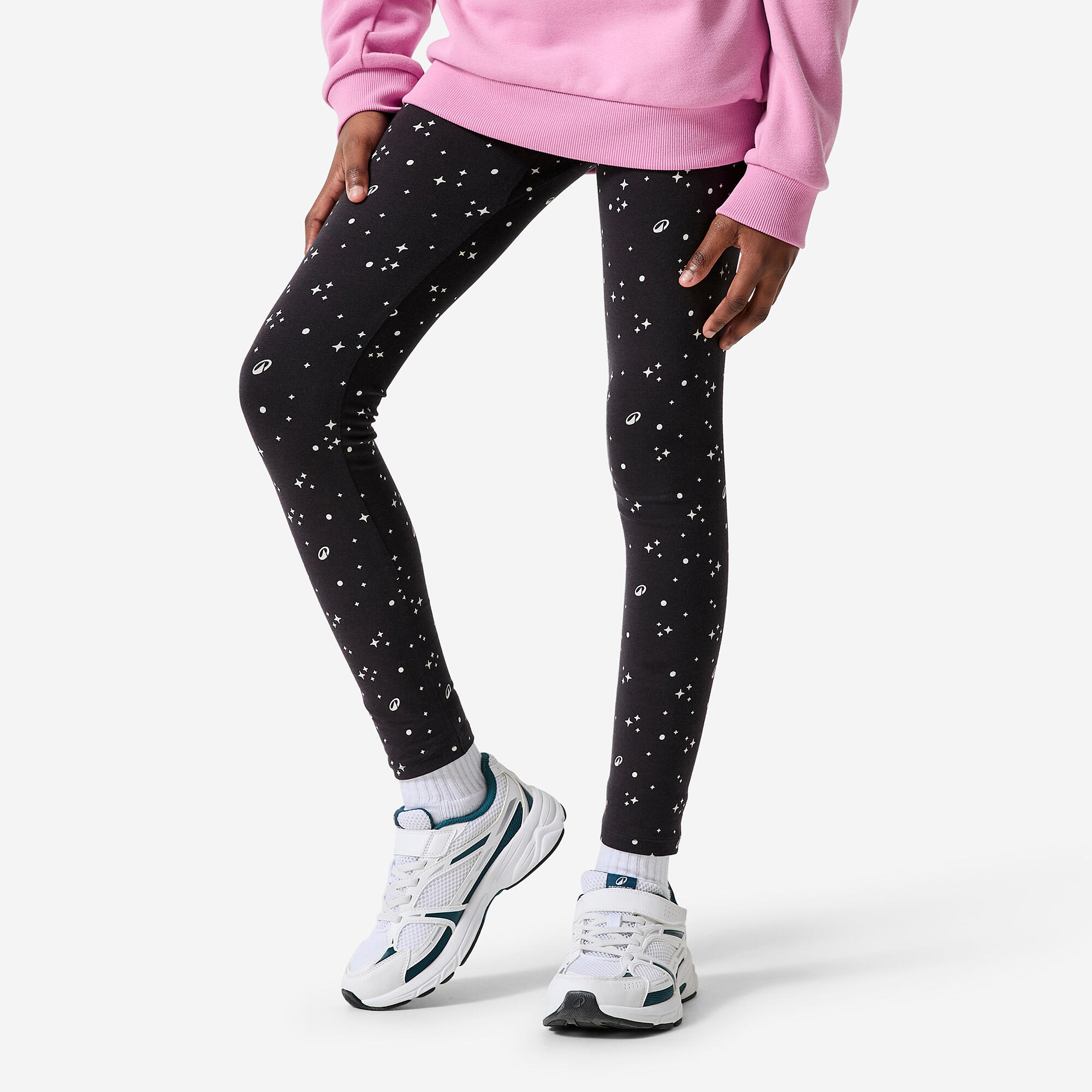 Leggings Kinder Baumwolle bedruckt - schwarz