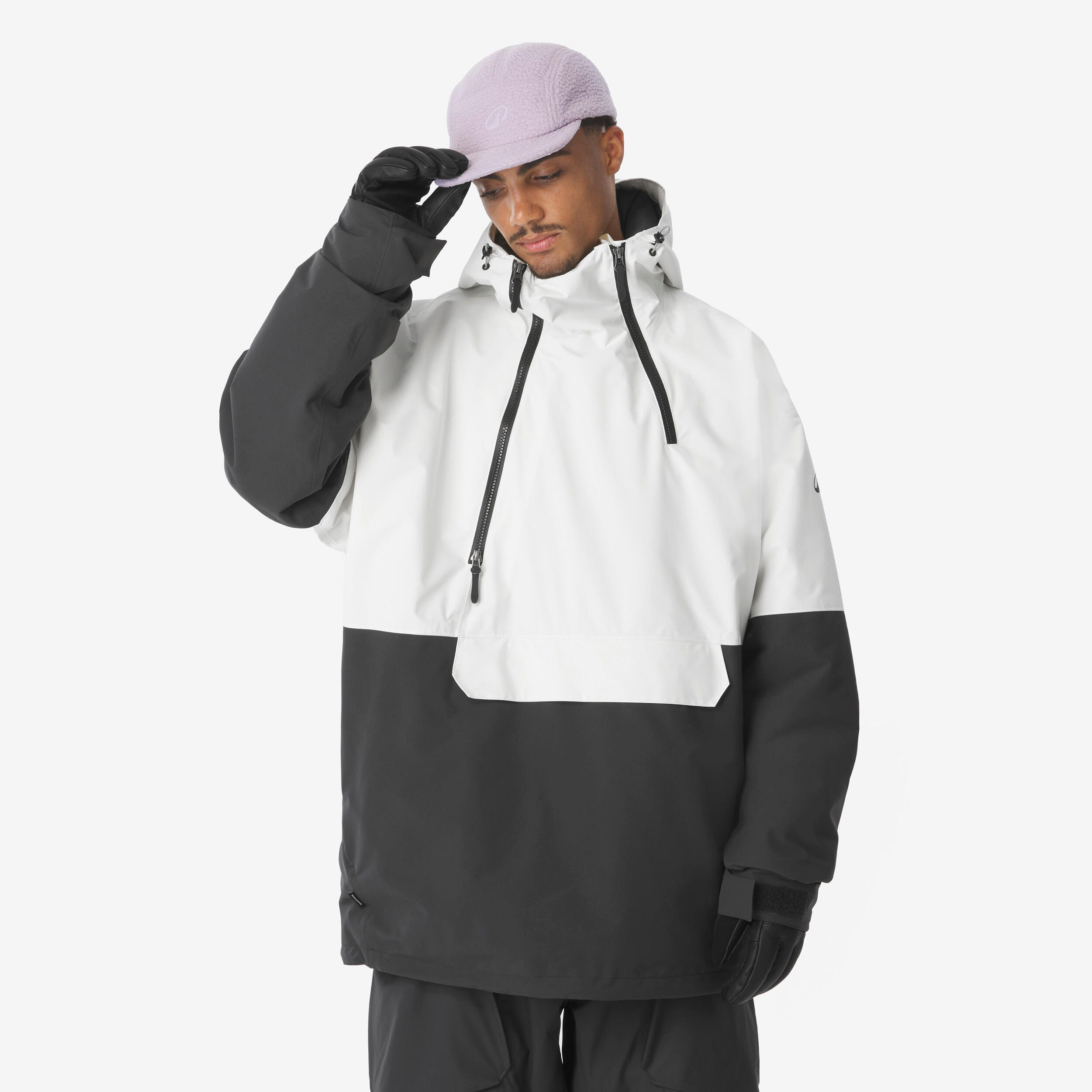 Skijacke Snowboardjacke Oversize Herren - Anorak 500 schwarz/beige
