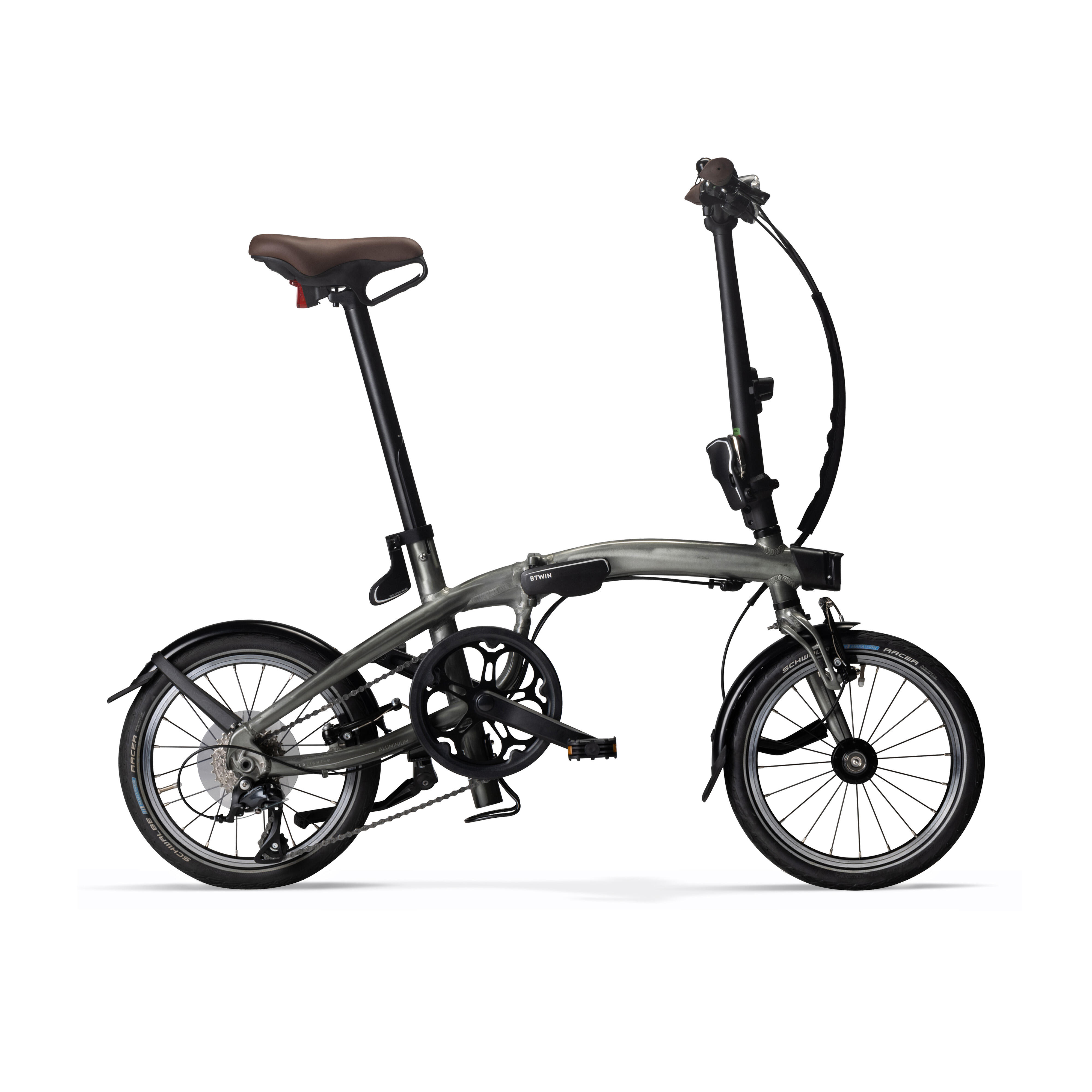 Faltrad Klapprad ultrakompakt 16 Zoll Fold Light 1 Second aluminiumgrau