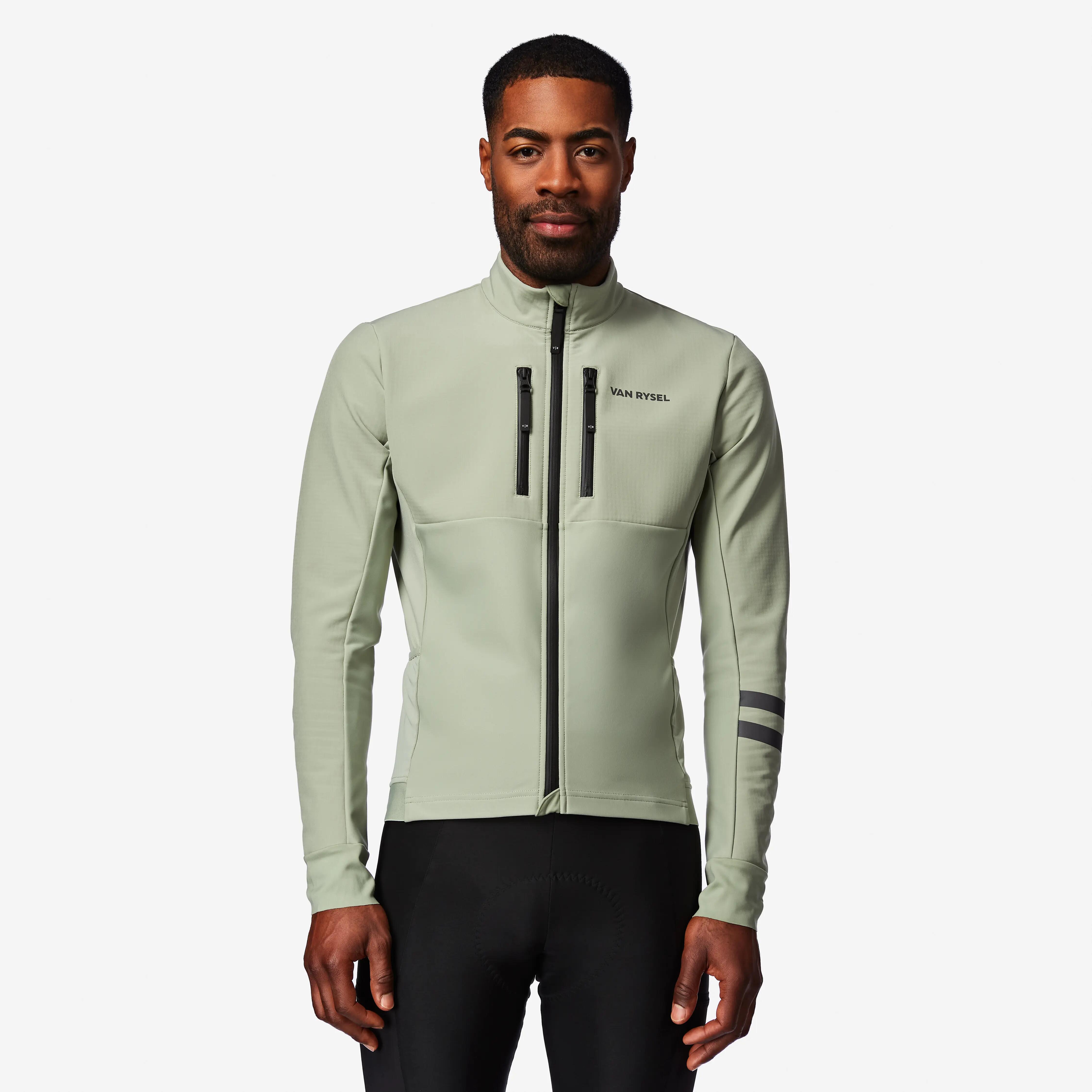 Fahrradjacke Rennrad Winter EDR Herren grün