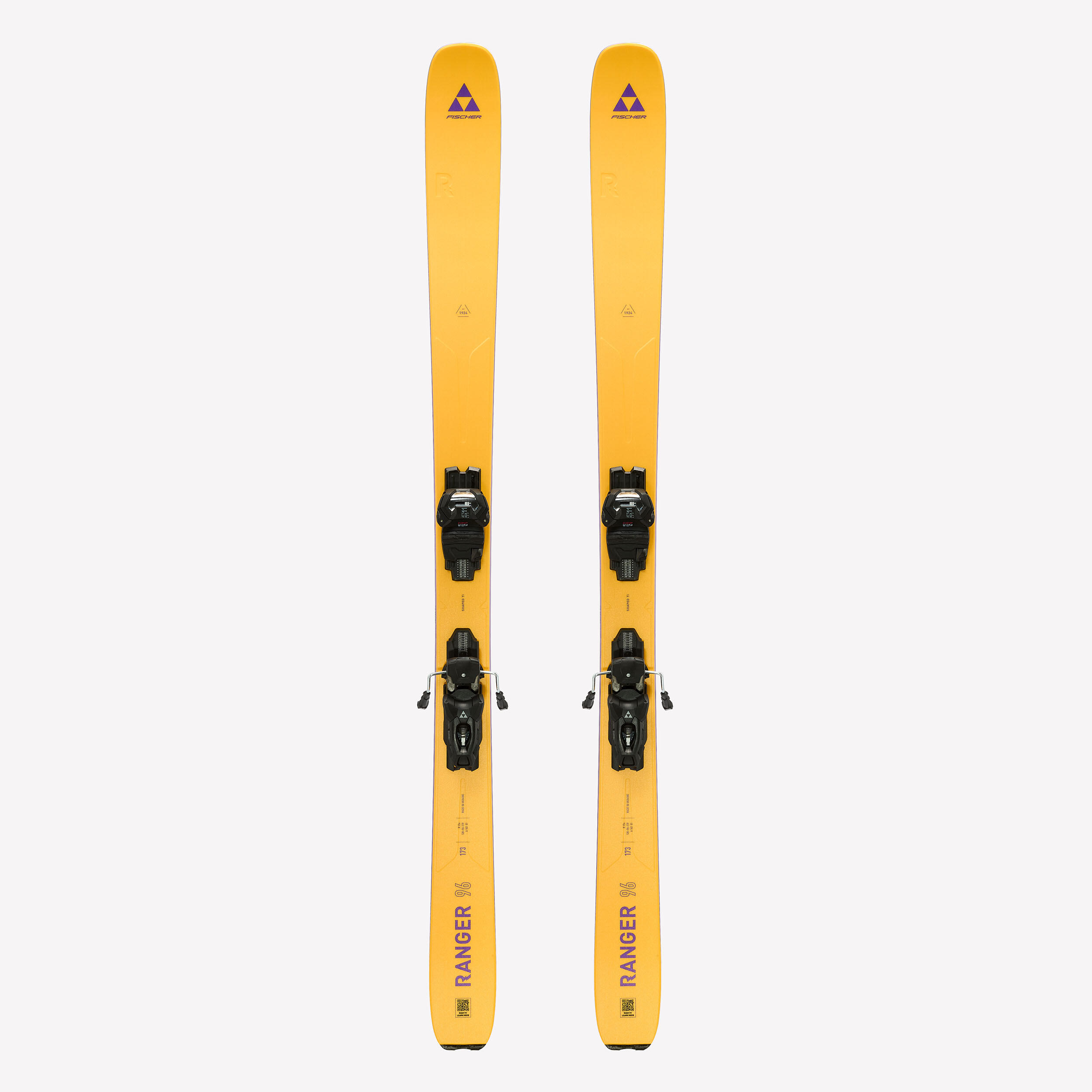 Ski Herren mit Bindung Freeride - Ranger 96 Fischer gelb/violett