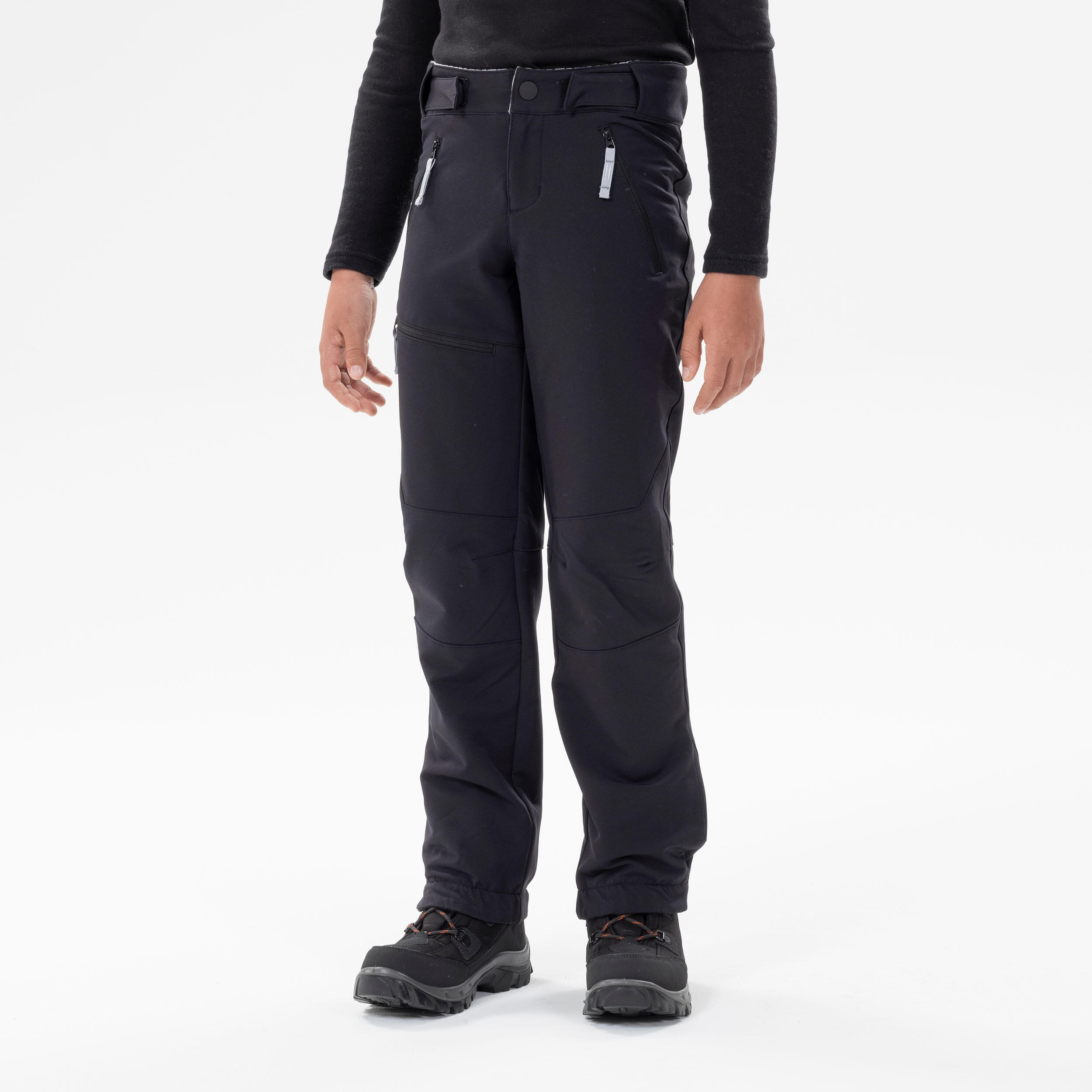 Winterhose Kinder Gr. 122–170 warm Wandern - MH500 schwarz
