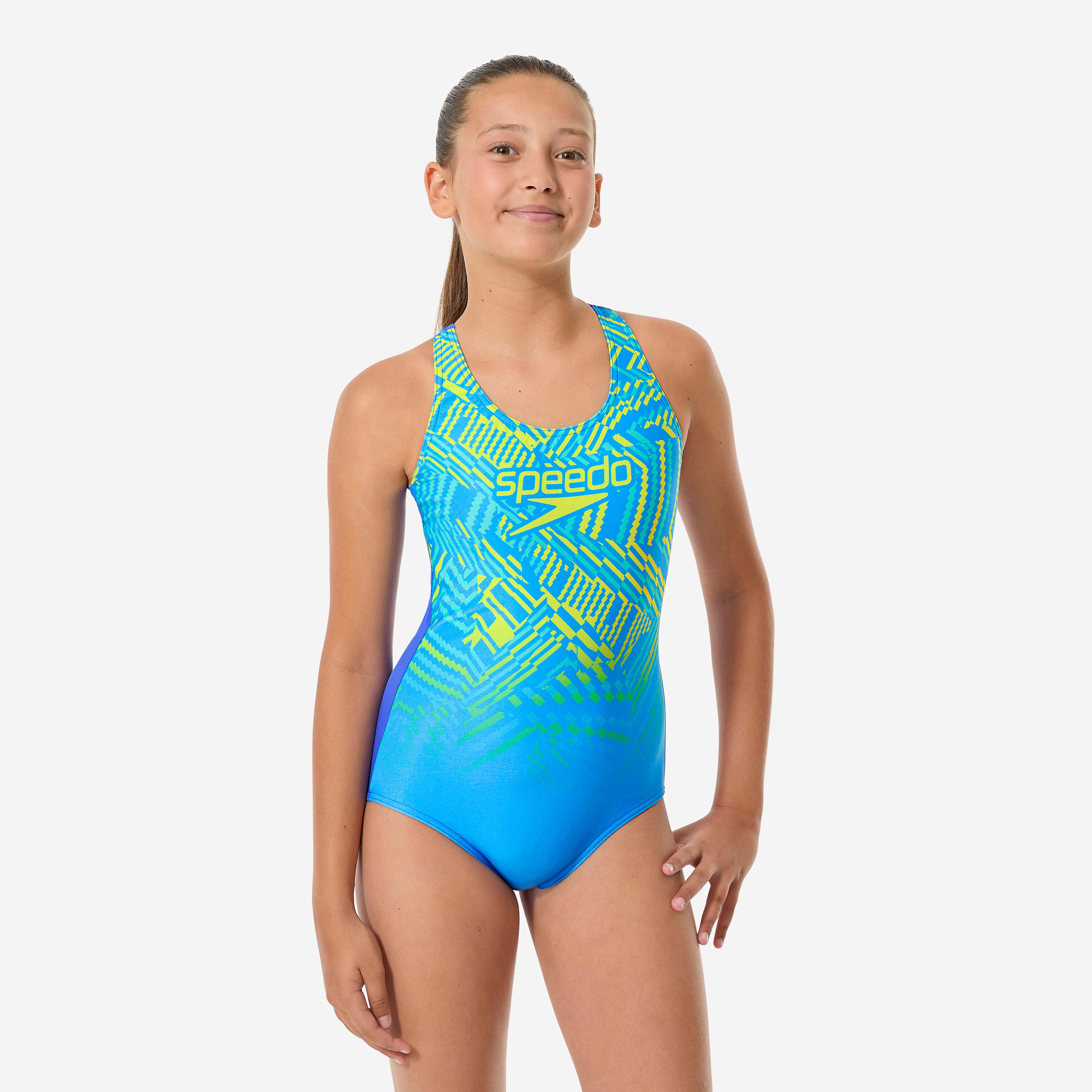 Badeanzug Mädchen Speedo - Splashback kobaltblau