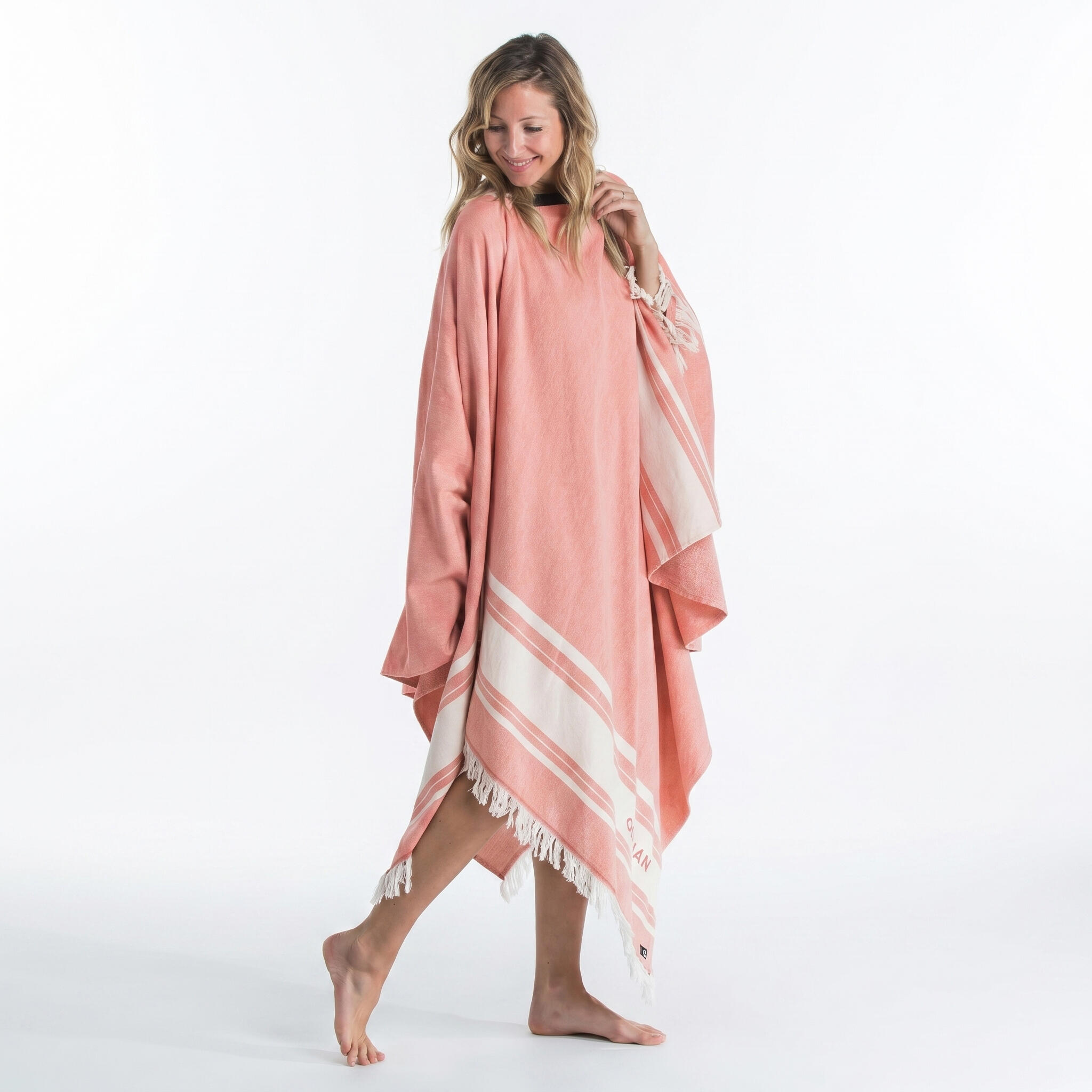 Handtuch Strand Poncho XXL 190 × 190 cm - orange