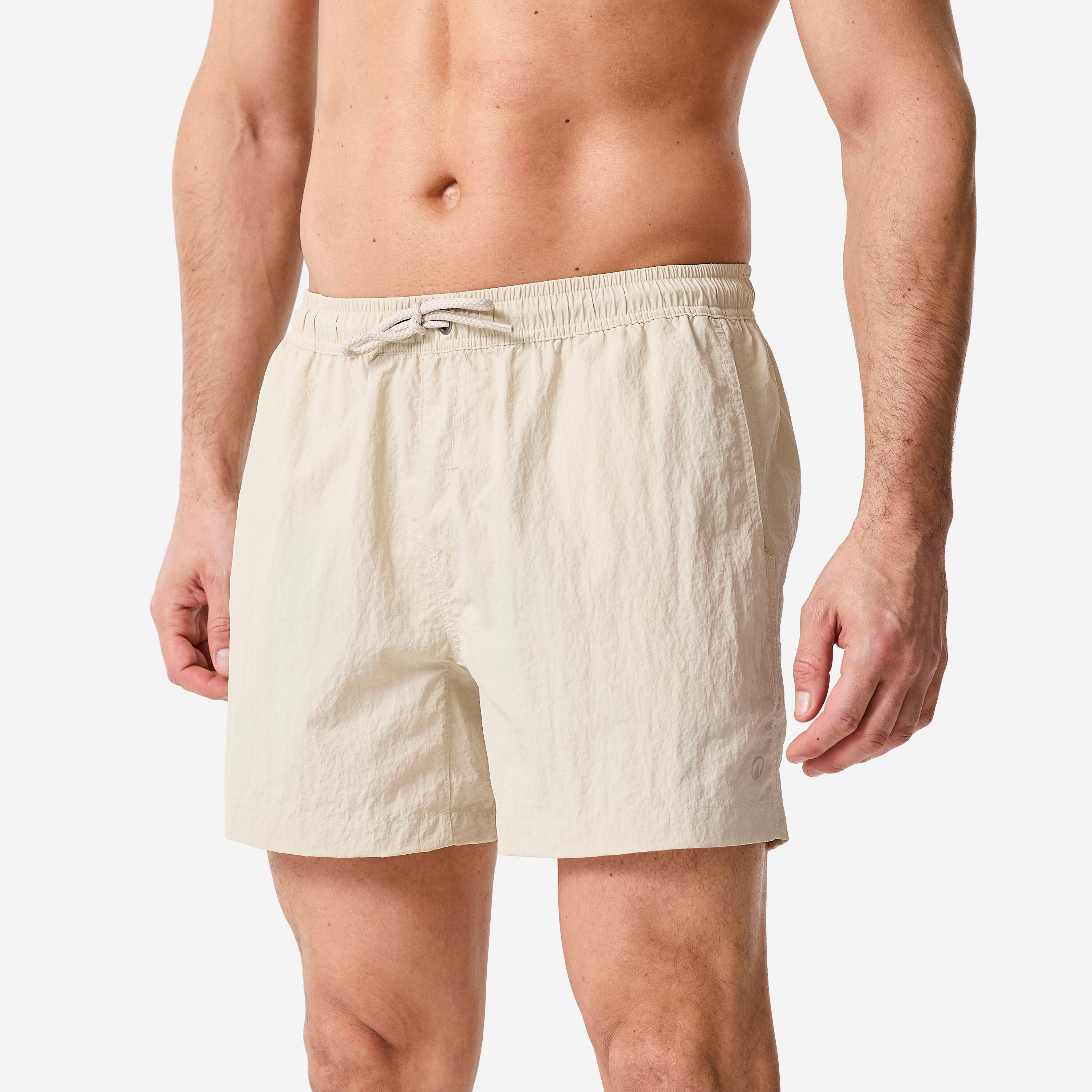 Boardshorts Herren kurz Knitteroptik 100 15'' beige