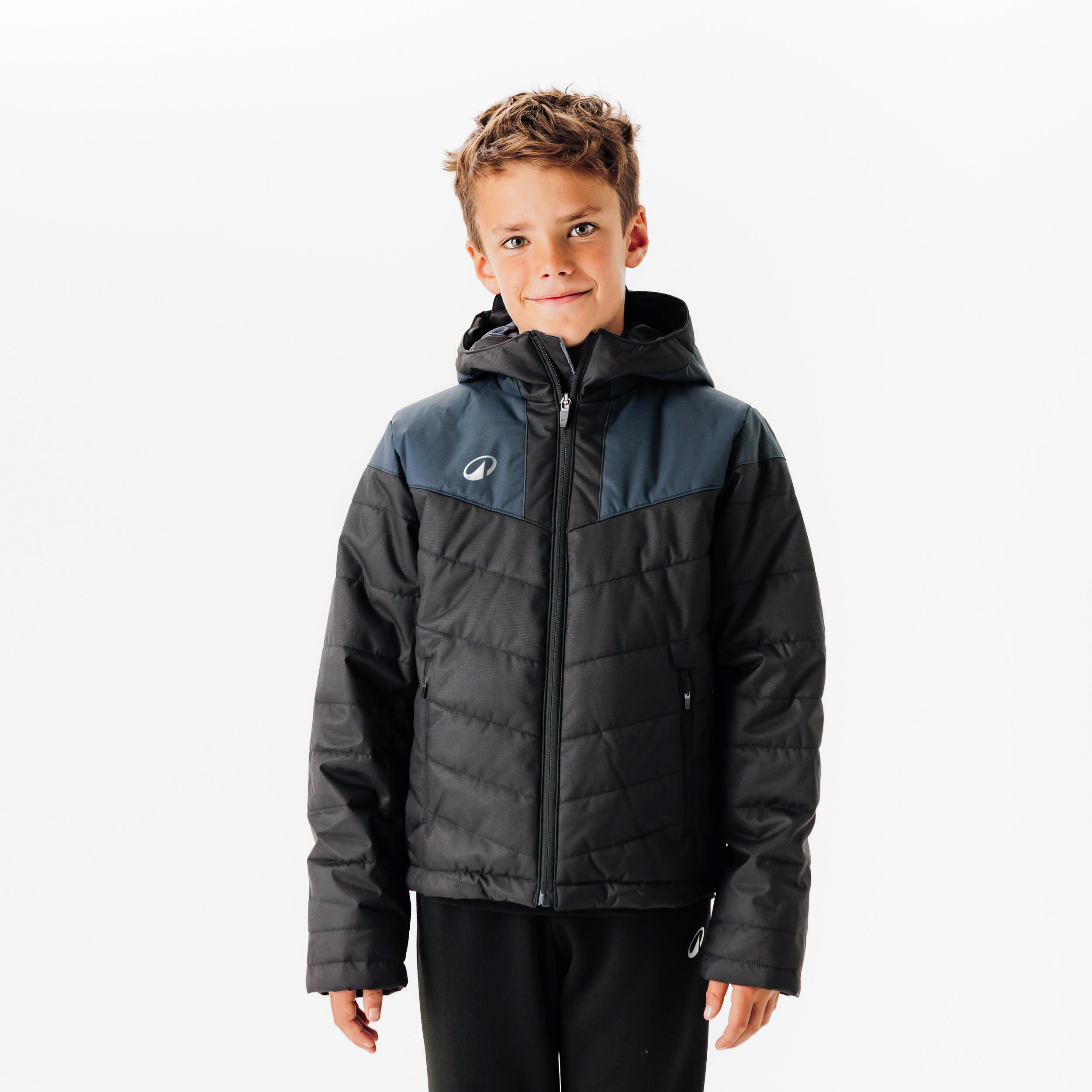 Kinder Fußball Winterjacke warm  schwarz