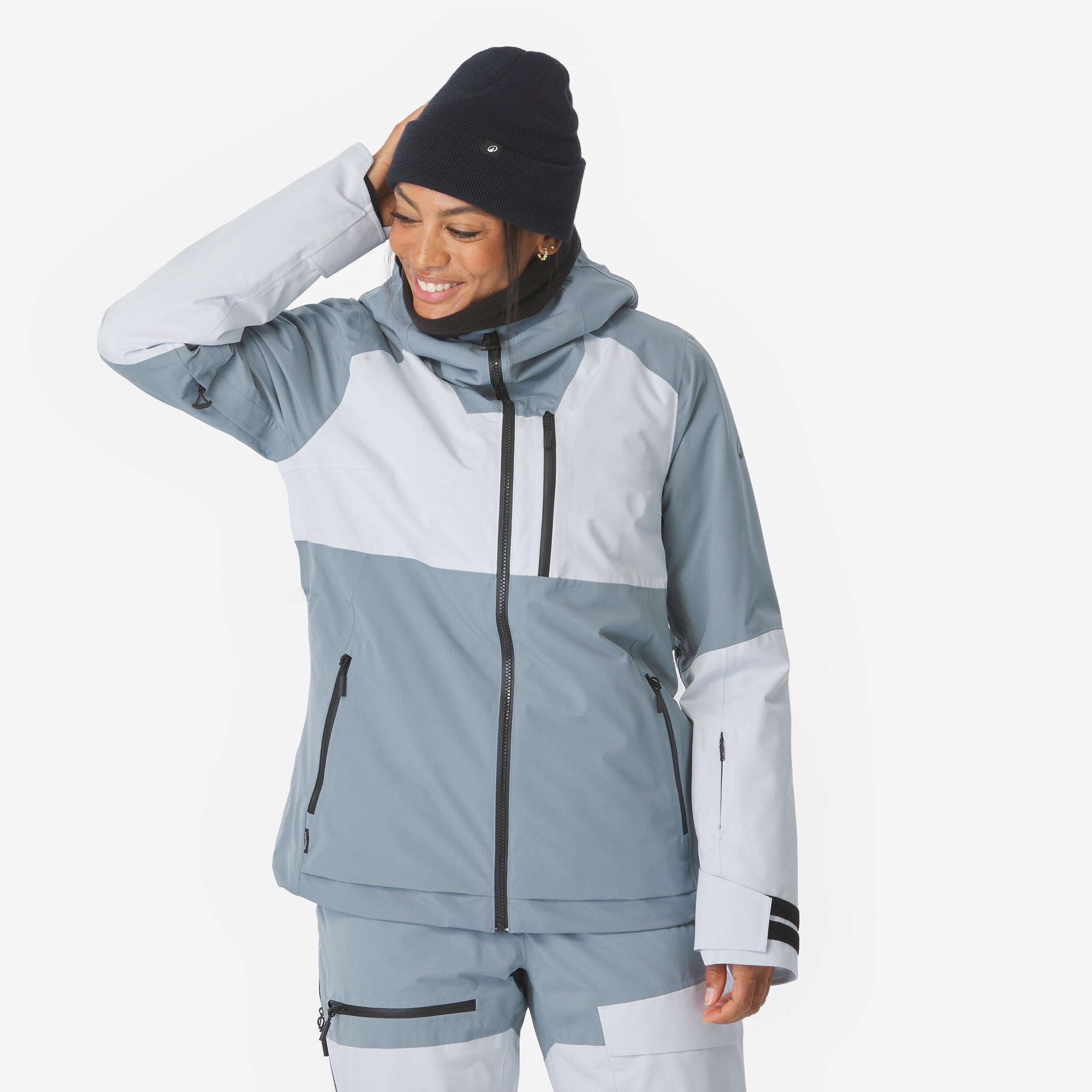 Skijacke Snowboardjacke Damen wasserdicht - 500 Allmountain blaugrau