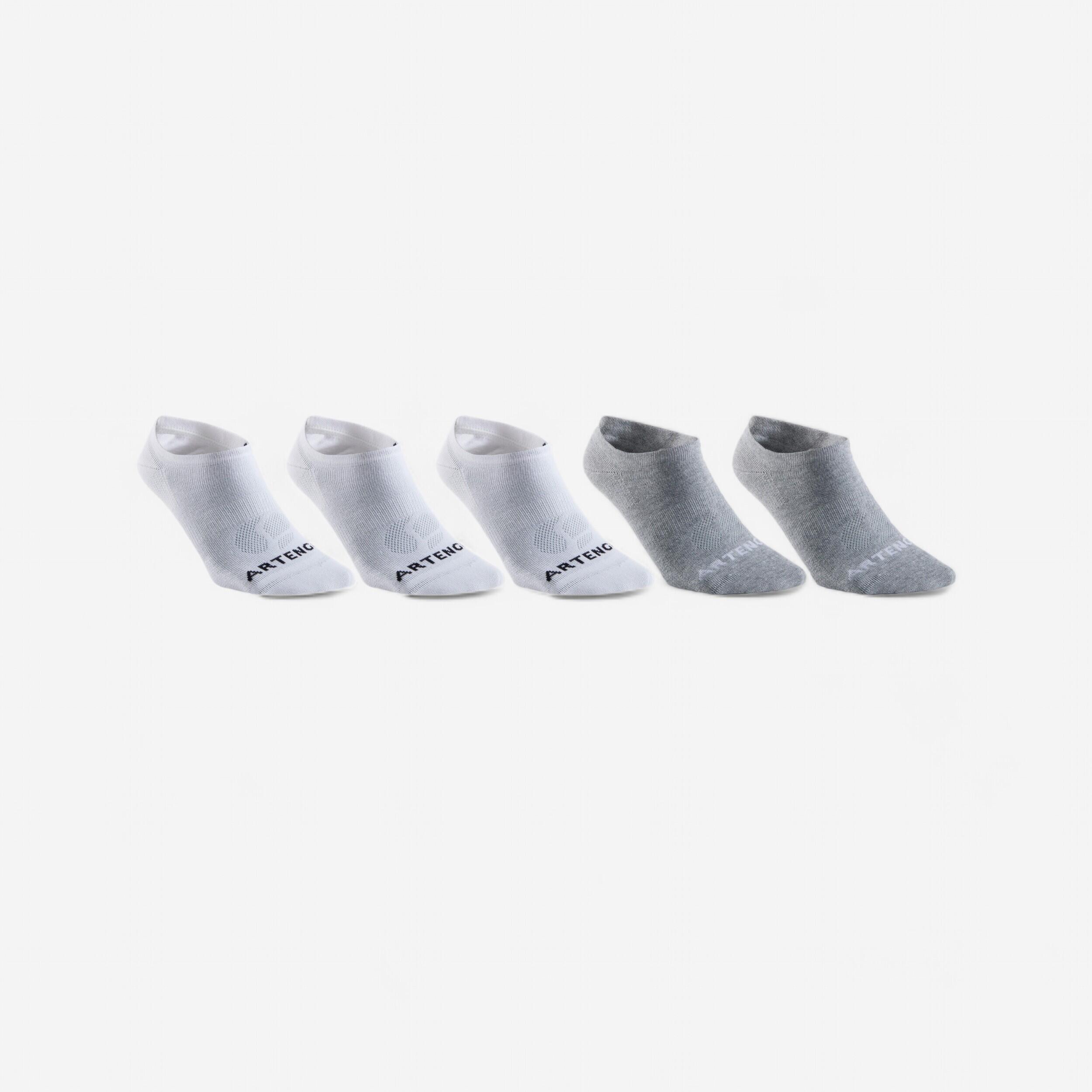 Tennissocken Low 5er-Pack - RS160 weiß/grau