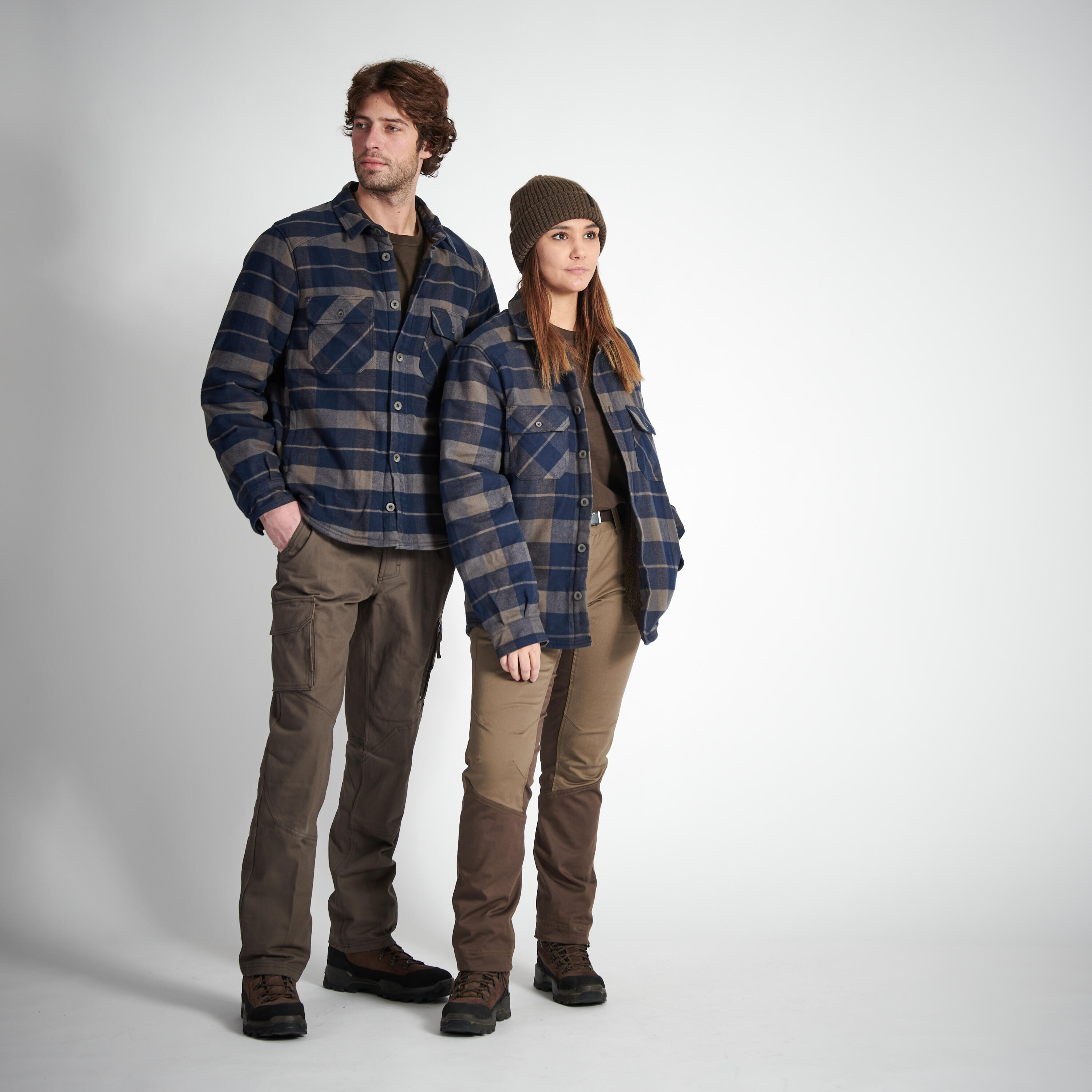 Outdoorhemd 500 Flanell blau