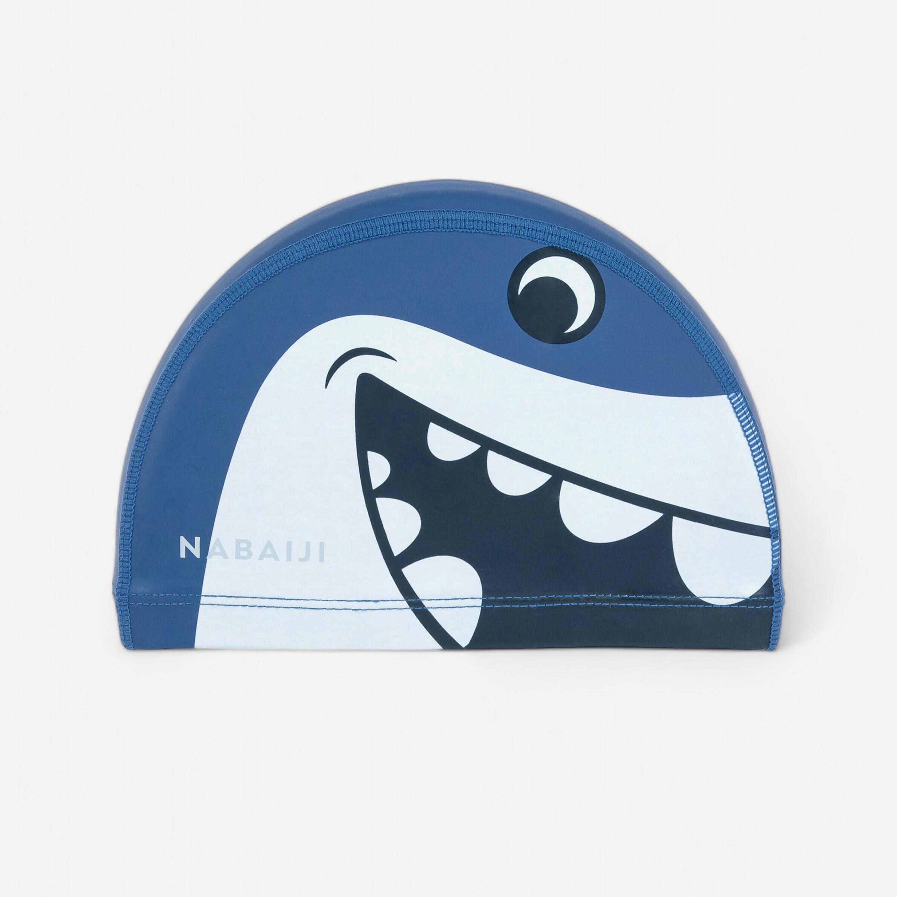 Badekappe Stoff beschichtet Größe S - Shark blau